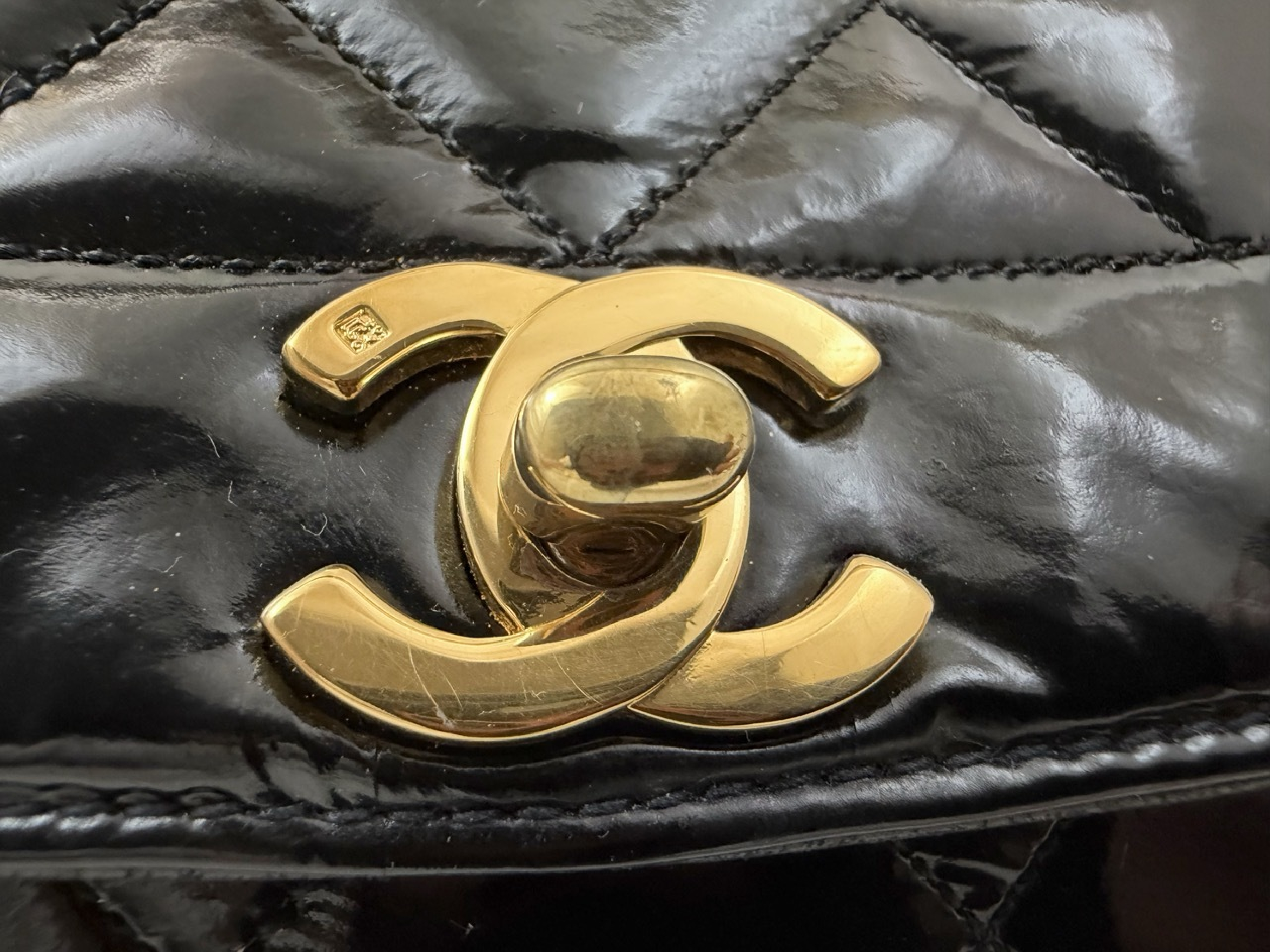 Diana Flap Patent Chain Shoulder Bag — view 7
