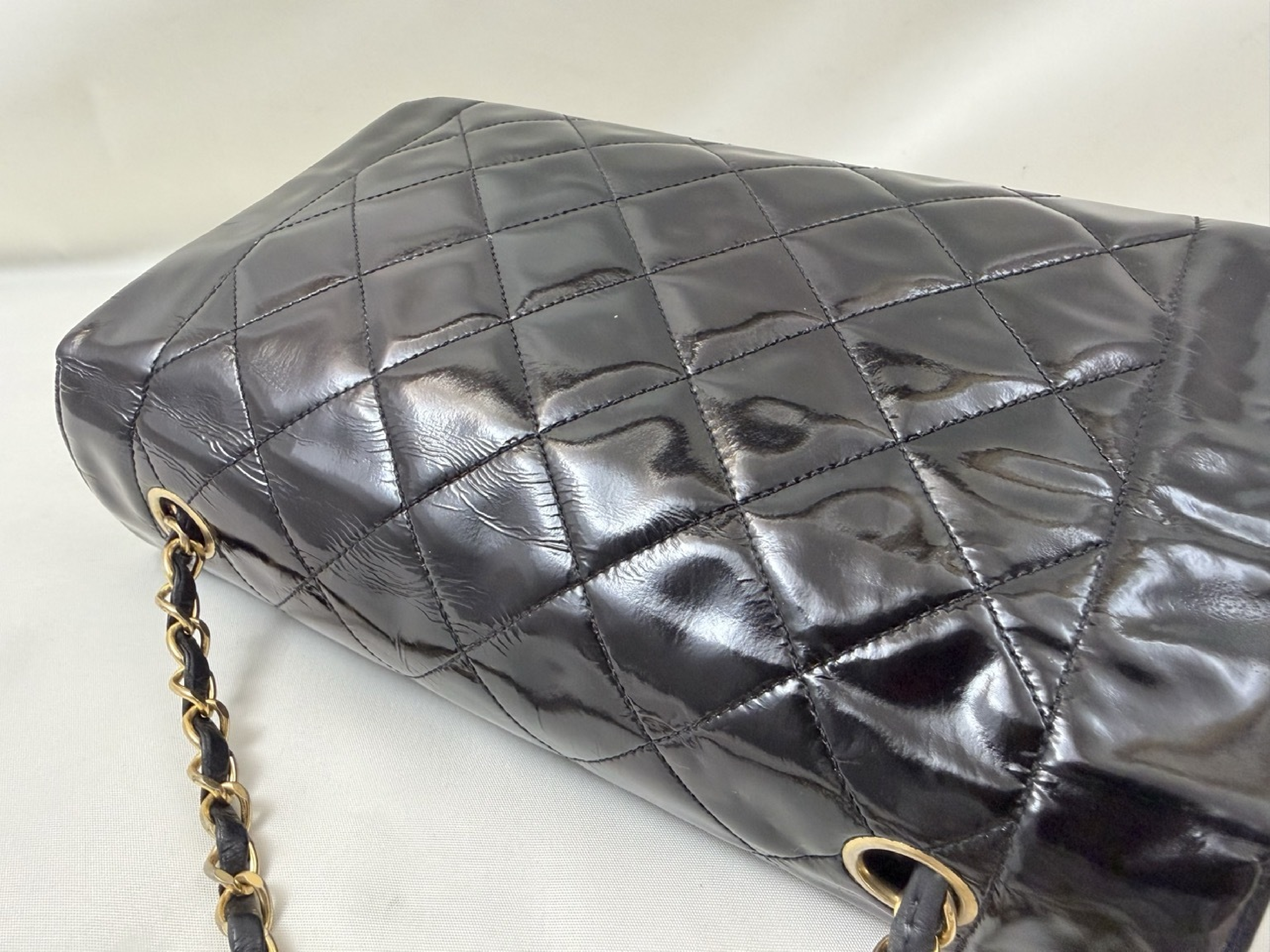 Diana Flap Patent Chain Shoulder Bag — view 8