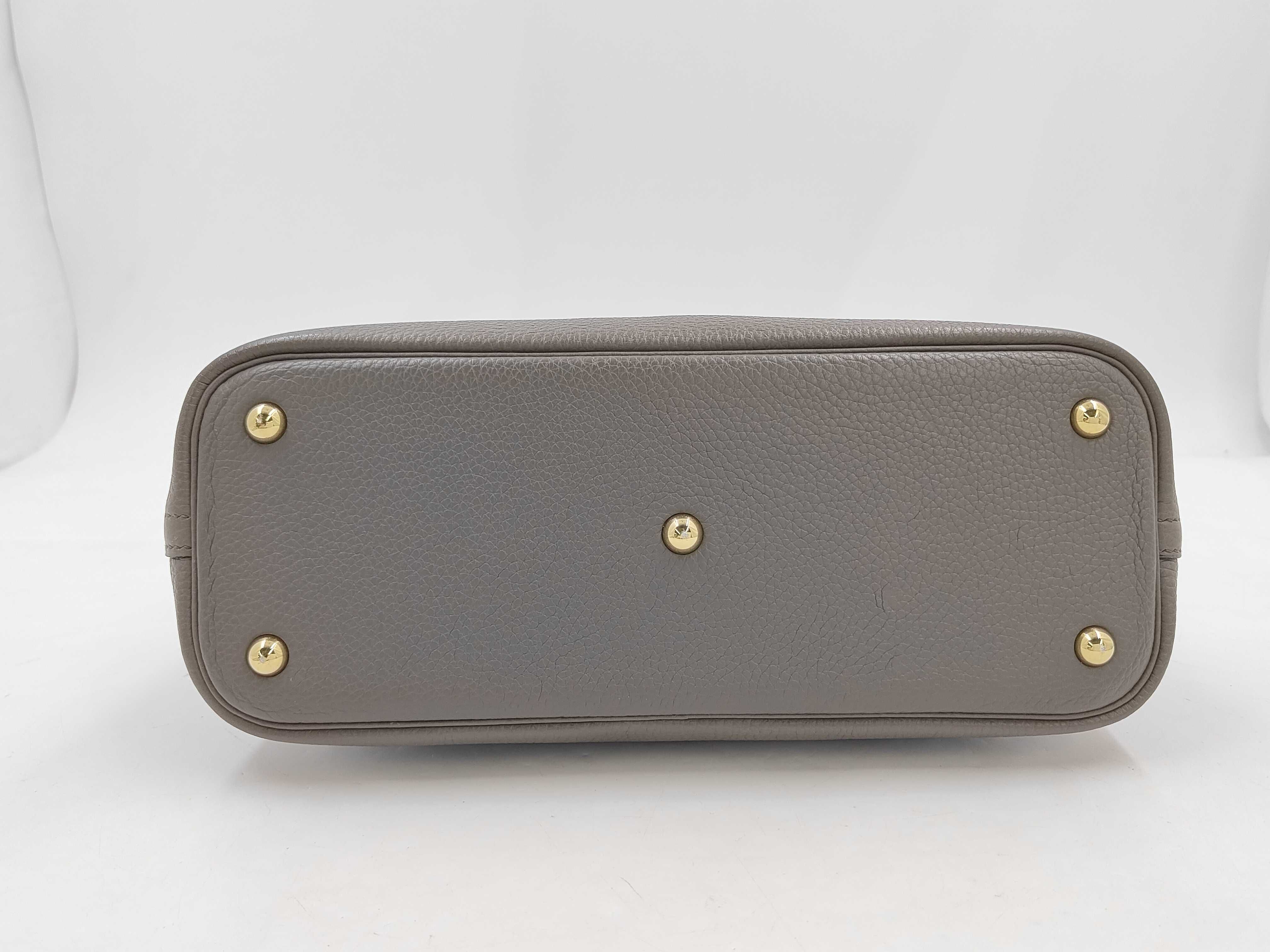Bolide 31 Handbag in Taurillon Clemence Leather, Etoupe Leather, Gold Hardware, C Stamp — view 7