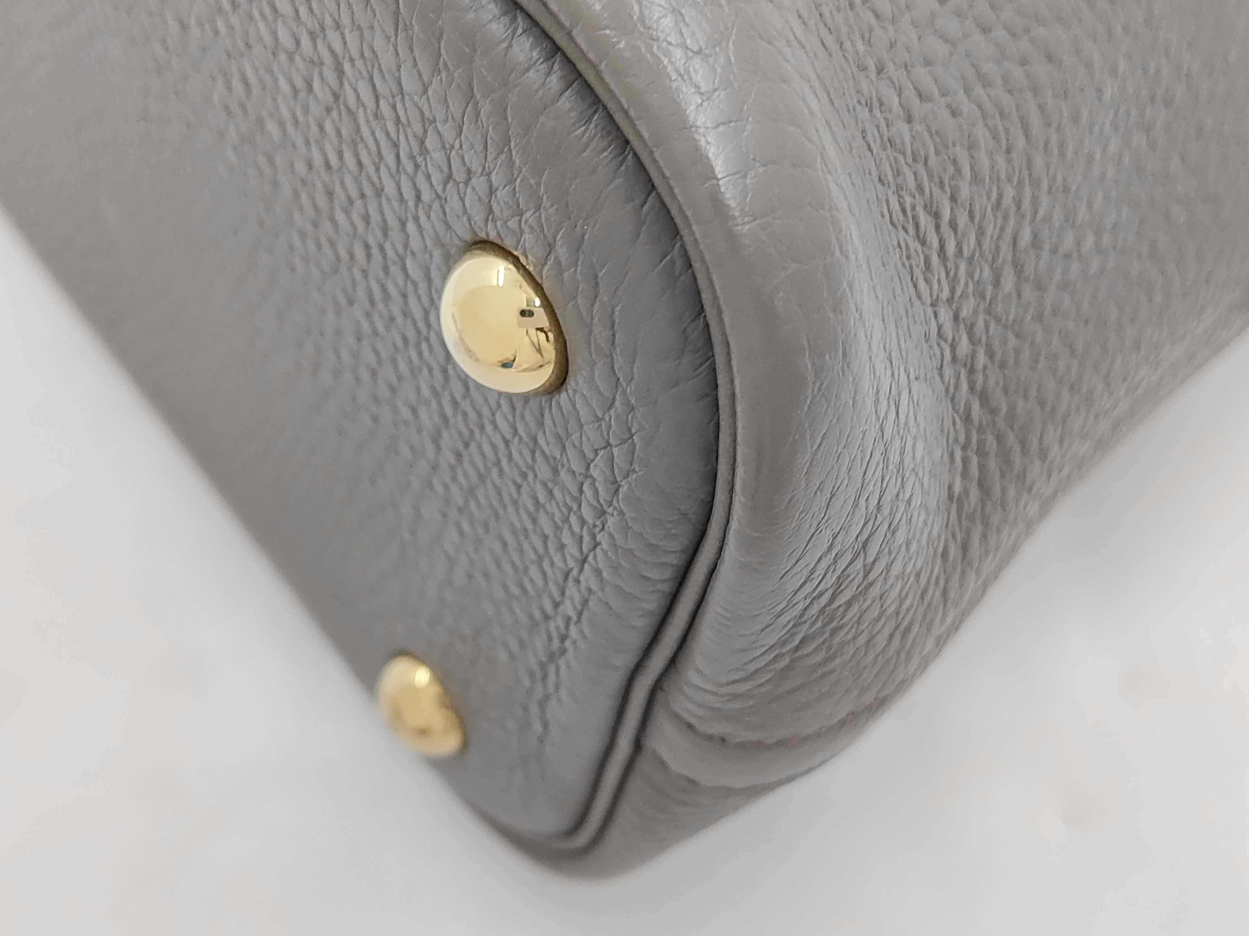 Bolide 31 Handbag in Taurillon Clemence Leather, Etoupe Leather, Gold Hardware, C Stamp — view 8