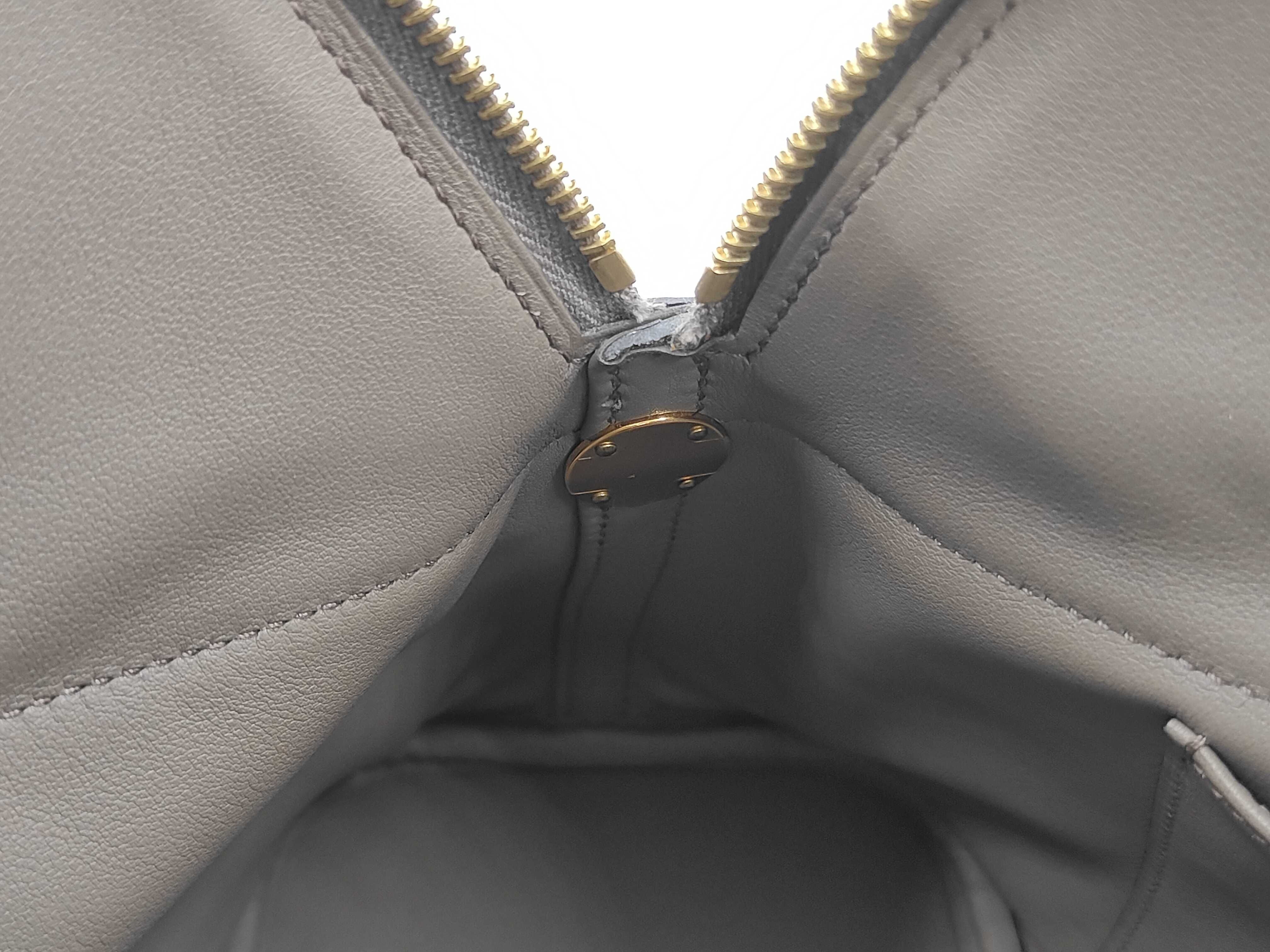 Bolide 31 Handbag in Taurillon Clemence Leather, Etoupe Leather, Gold Hardware, C Stamp — view 10