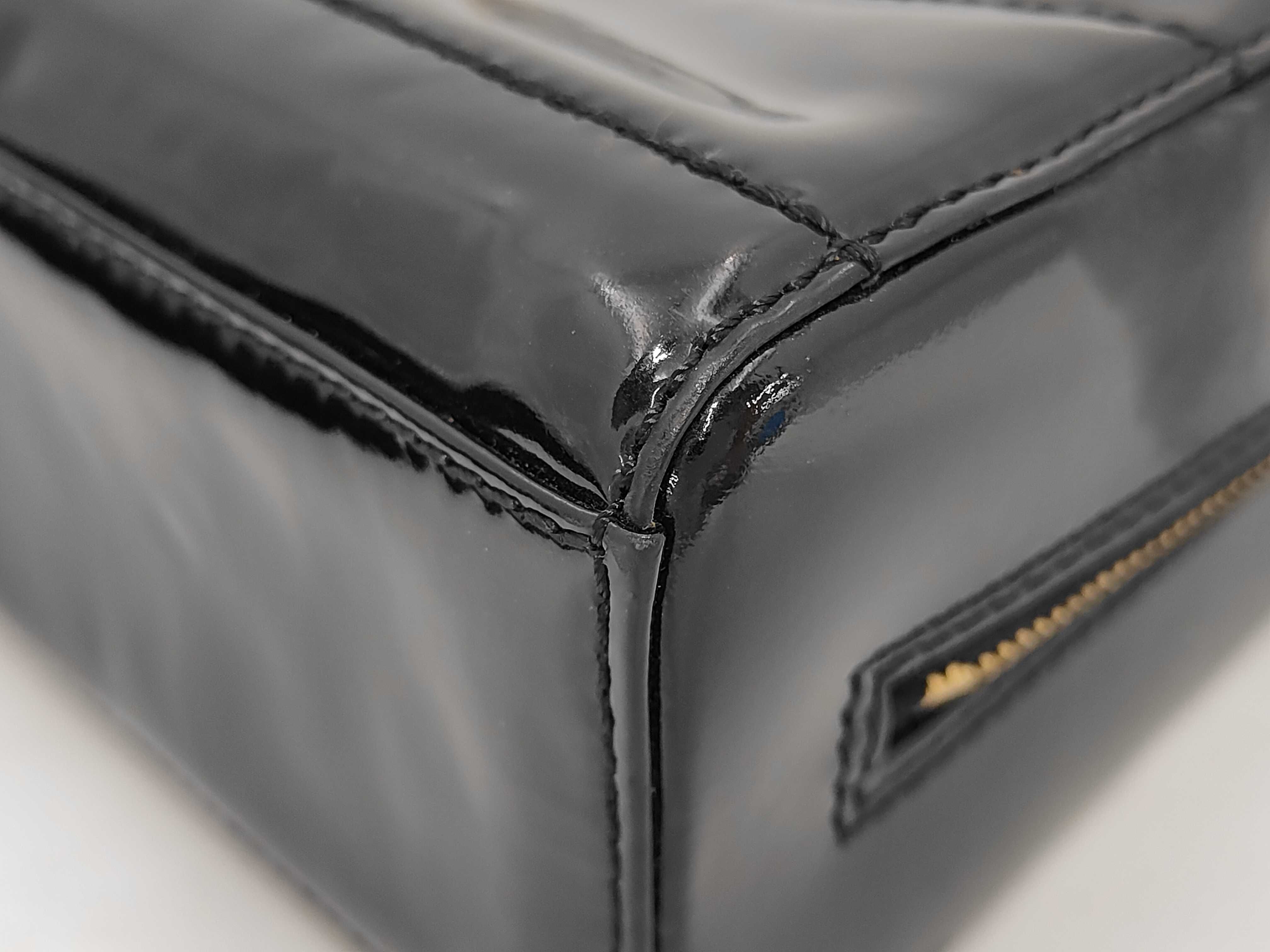 Chain Shoulder Bag, Enamel, Black, 349083, Gold Hardware, Dust Bag Included — view 4