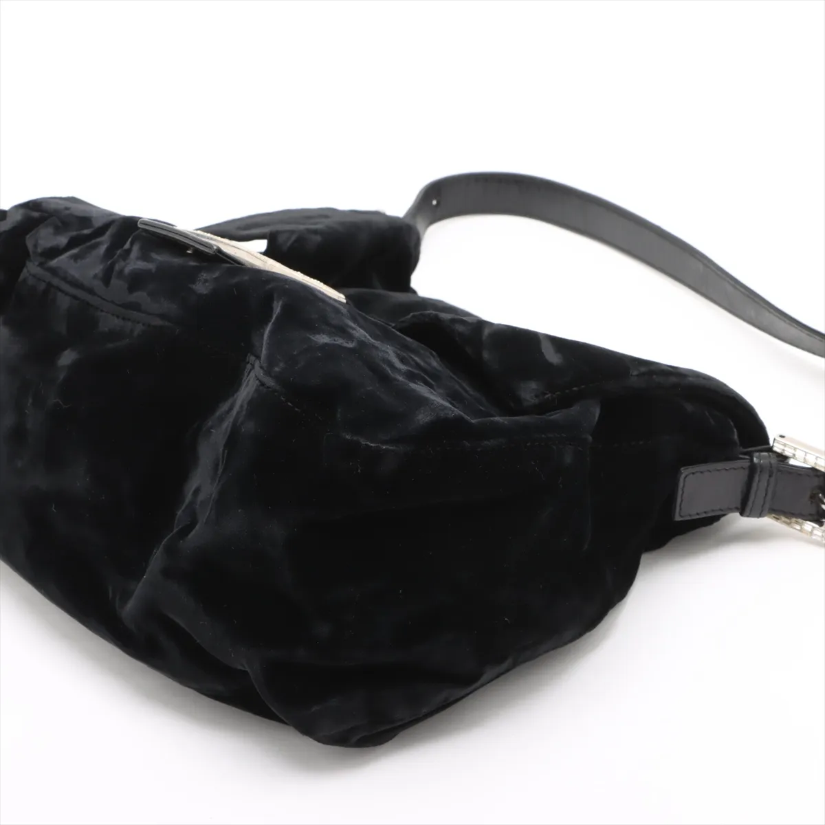 Mamma Bucket Velor x Leather Shoulder Bag Black Parts Removal — view 3