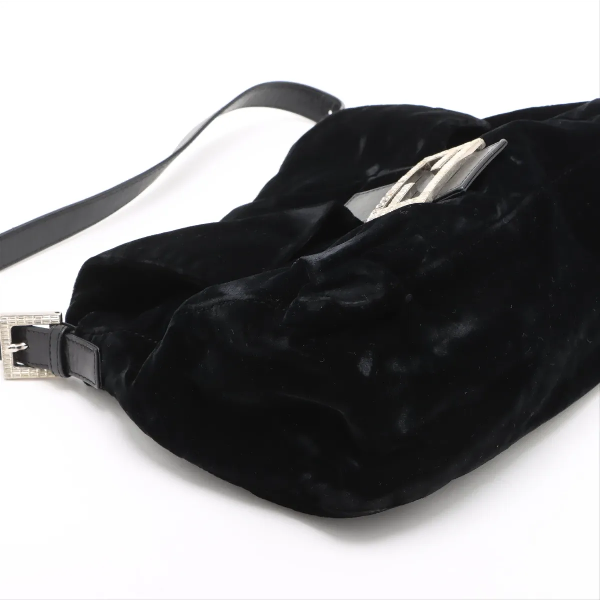 Mamma Bucket Velor x Leather Shoulder Bag Black Parts Removal — view 4