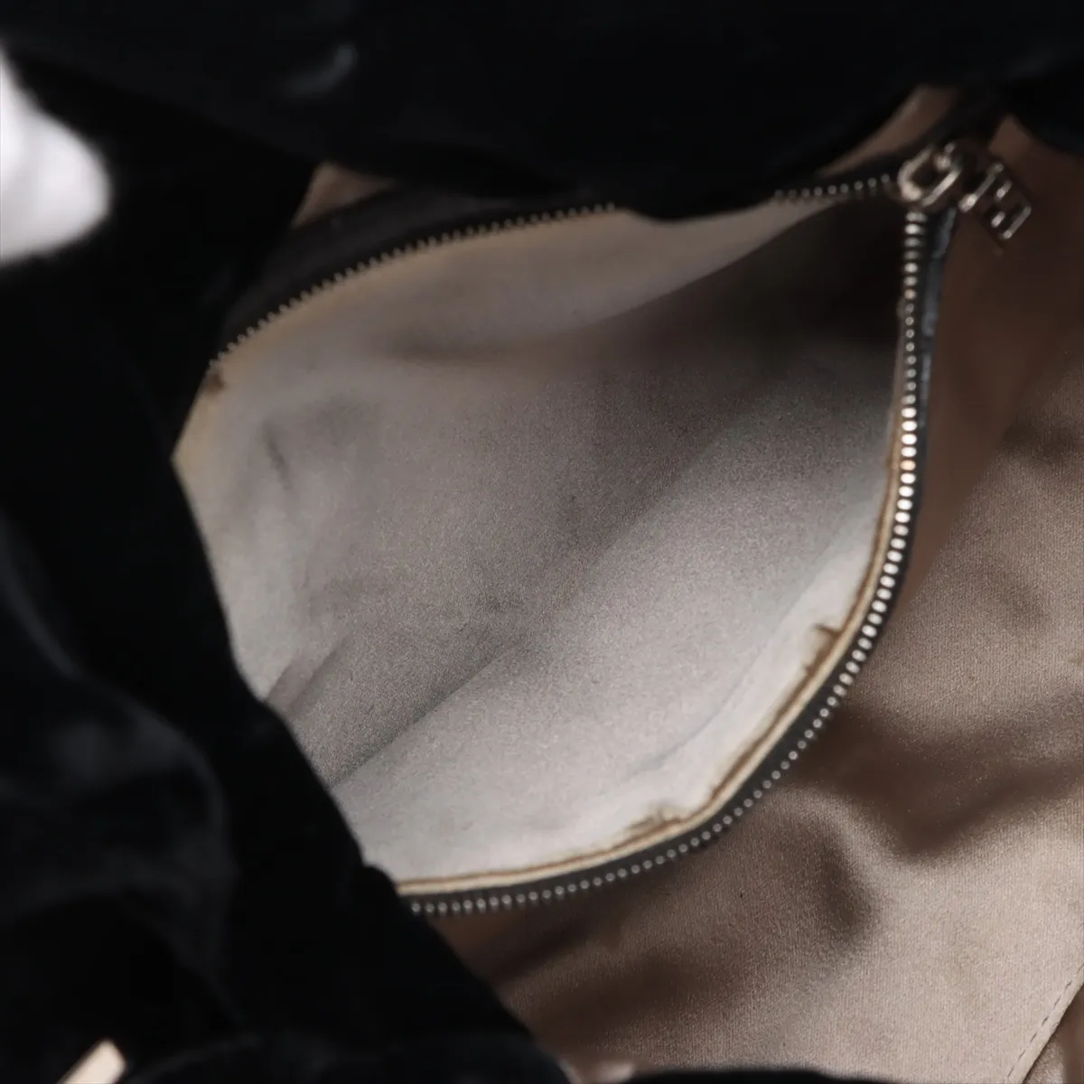 Mamma Bucket Velor x Leather Shoulder Bag Black Parts Removal — view 8