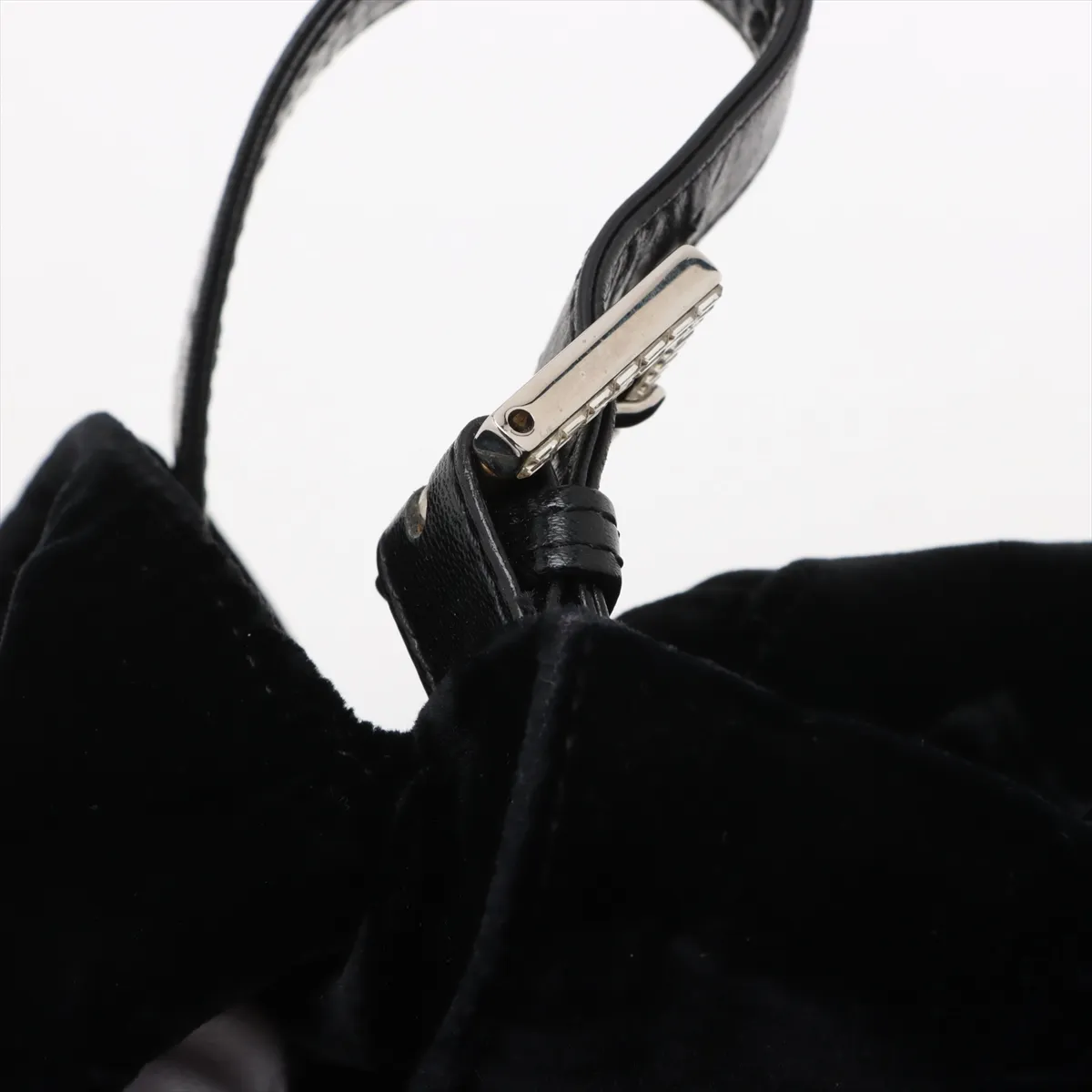 Mamma Bucket Velor x Leather Shoulder Bag Black Parts Removal — view 10