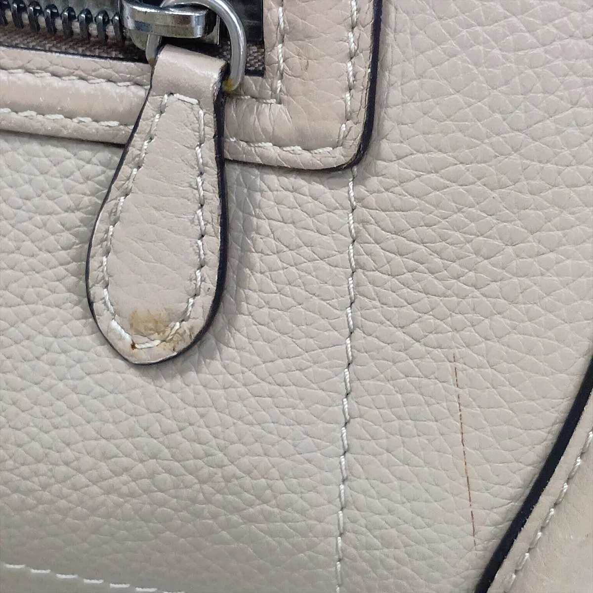 Luggage Mini Shopper Leather Handbag, Beige — view 14