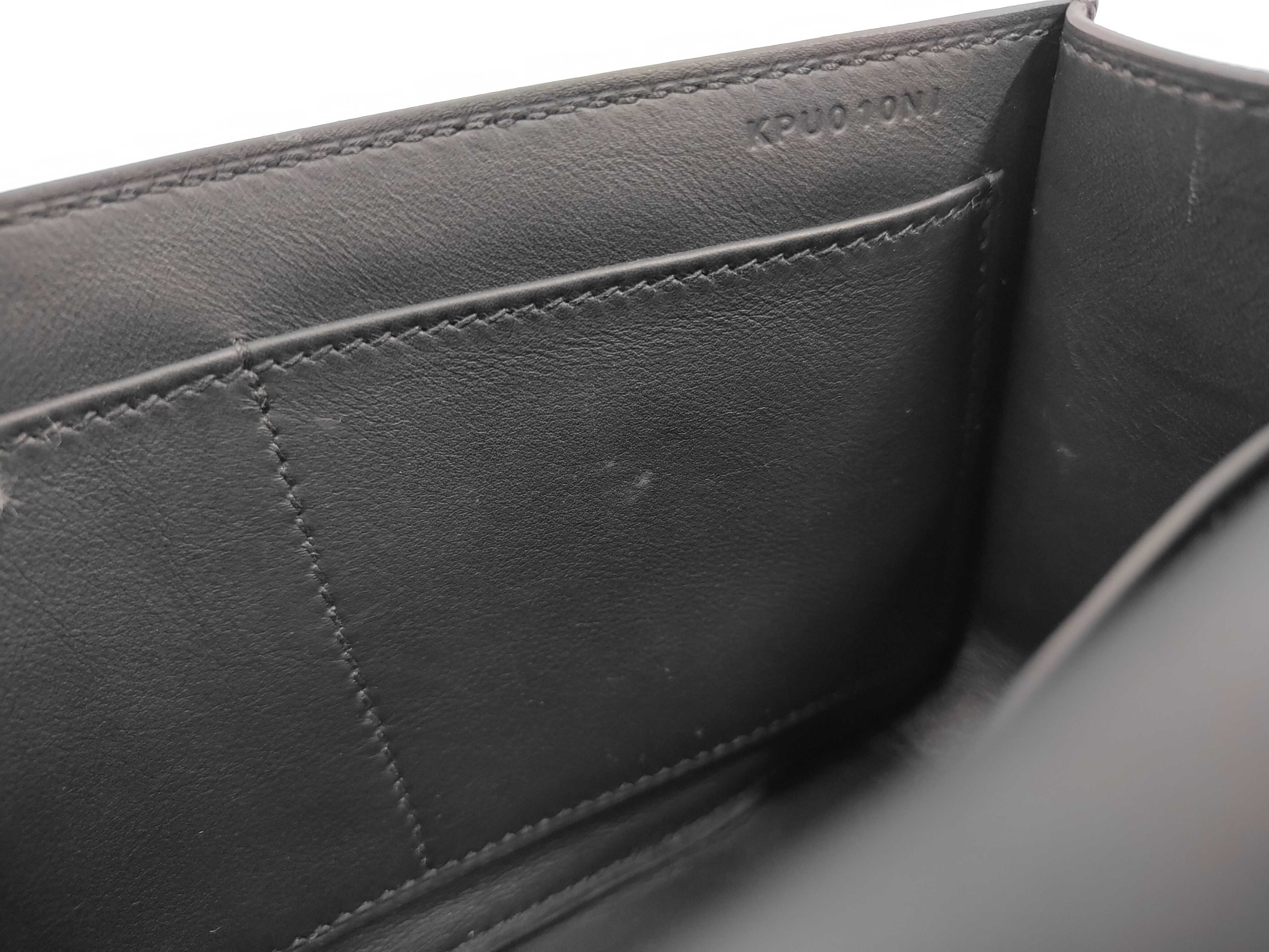 Geta Chevre Mysore Black Gold Hardware Shoulder Bag — view 12