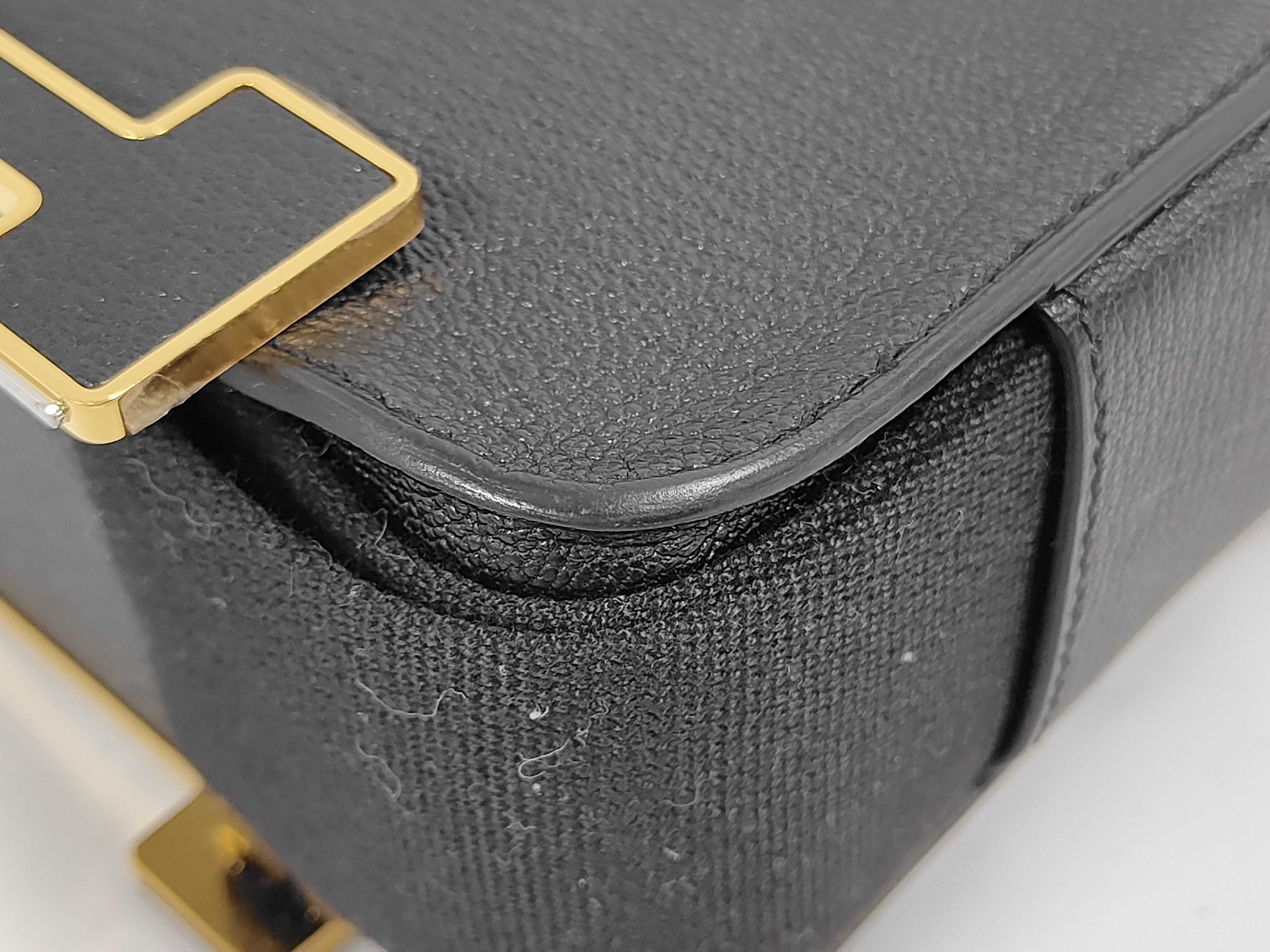 Geta Chevre Mysore Black Gold Hardware Shoulder Bag — view 4