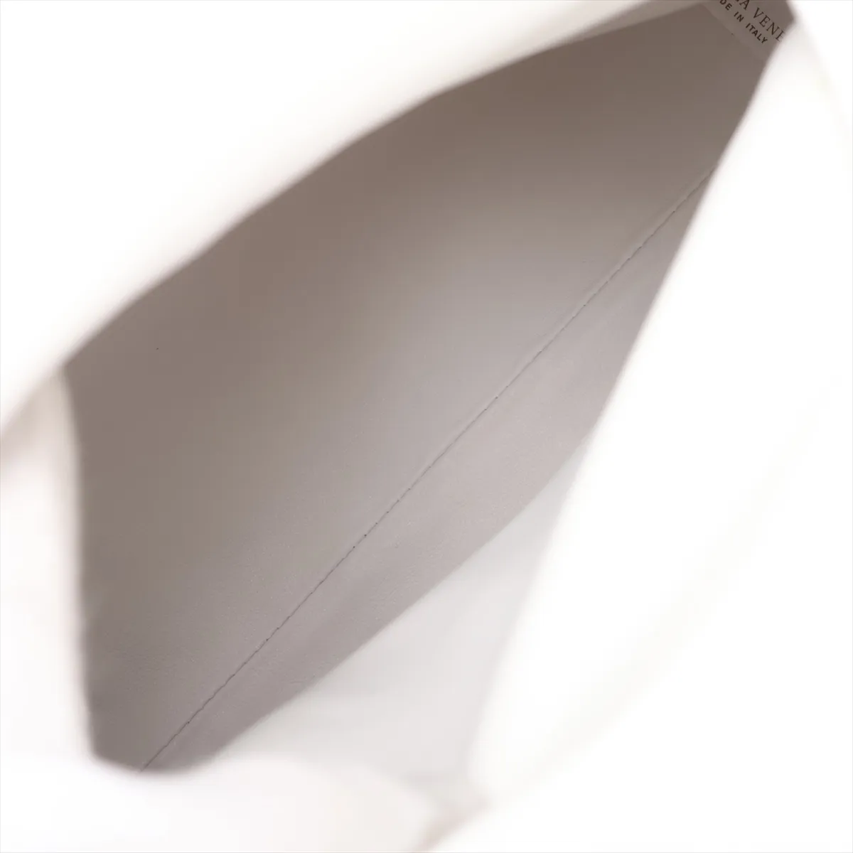 Triangle Leather Clutch Bag, White — view 5