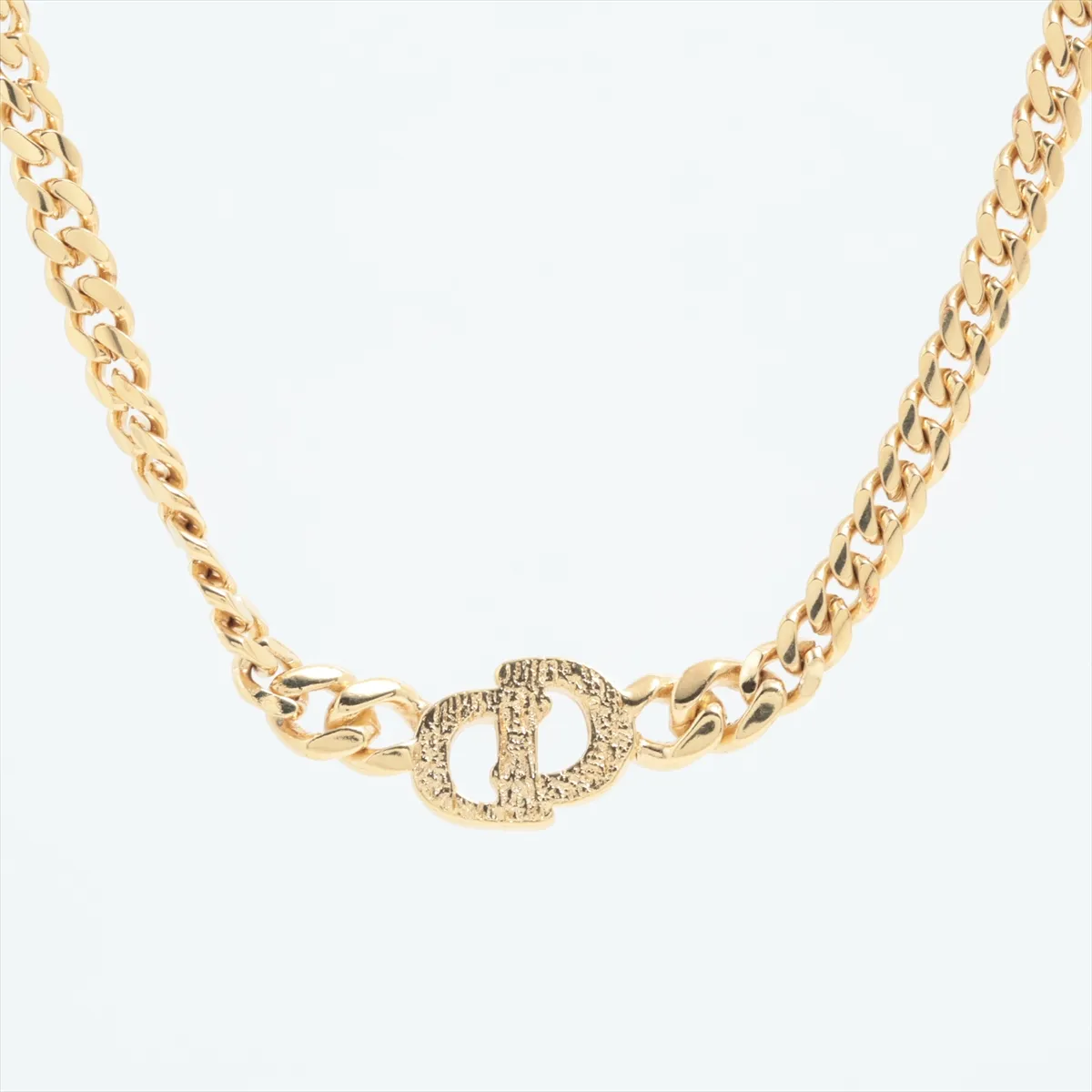 CD logo necklace, GP gold. Shows signs of wear, — view 2