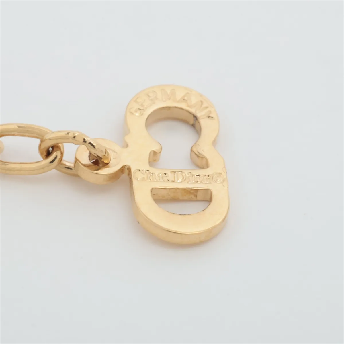CD logo necklace, GP gold. Shows signs of wear, — view 4