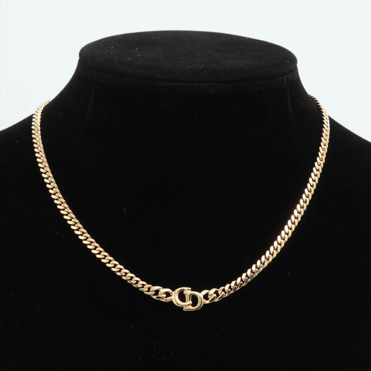 CD logo necklace, GP gold. Shows signs of wear, — view 5