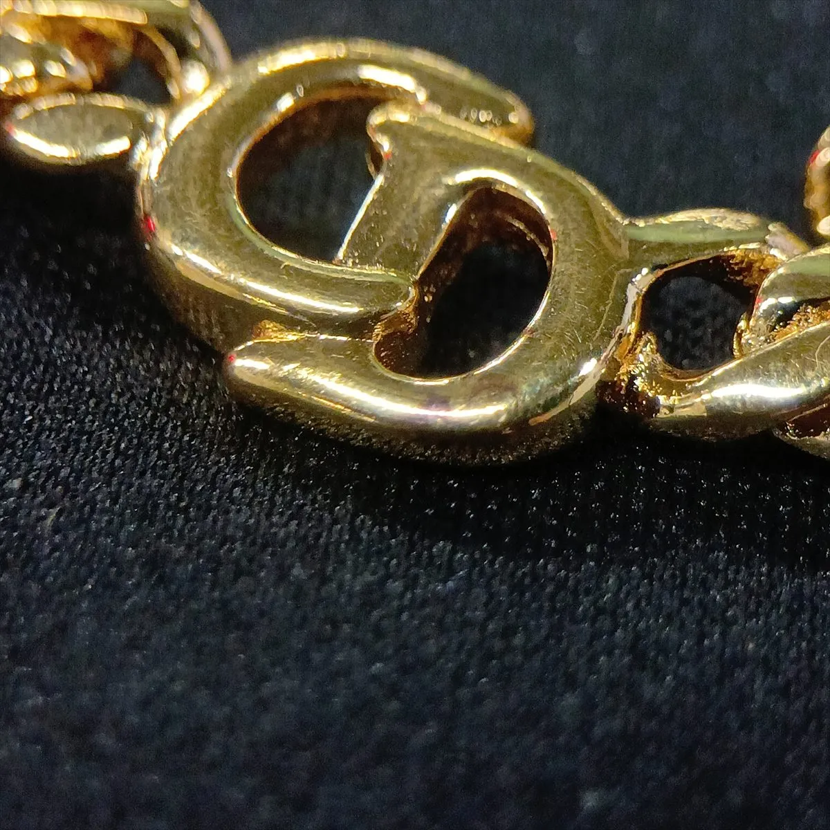 CD logo necklace, GP gold. Shows signs of wear, — view 6
