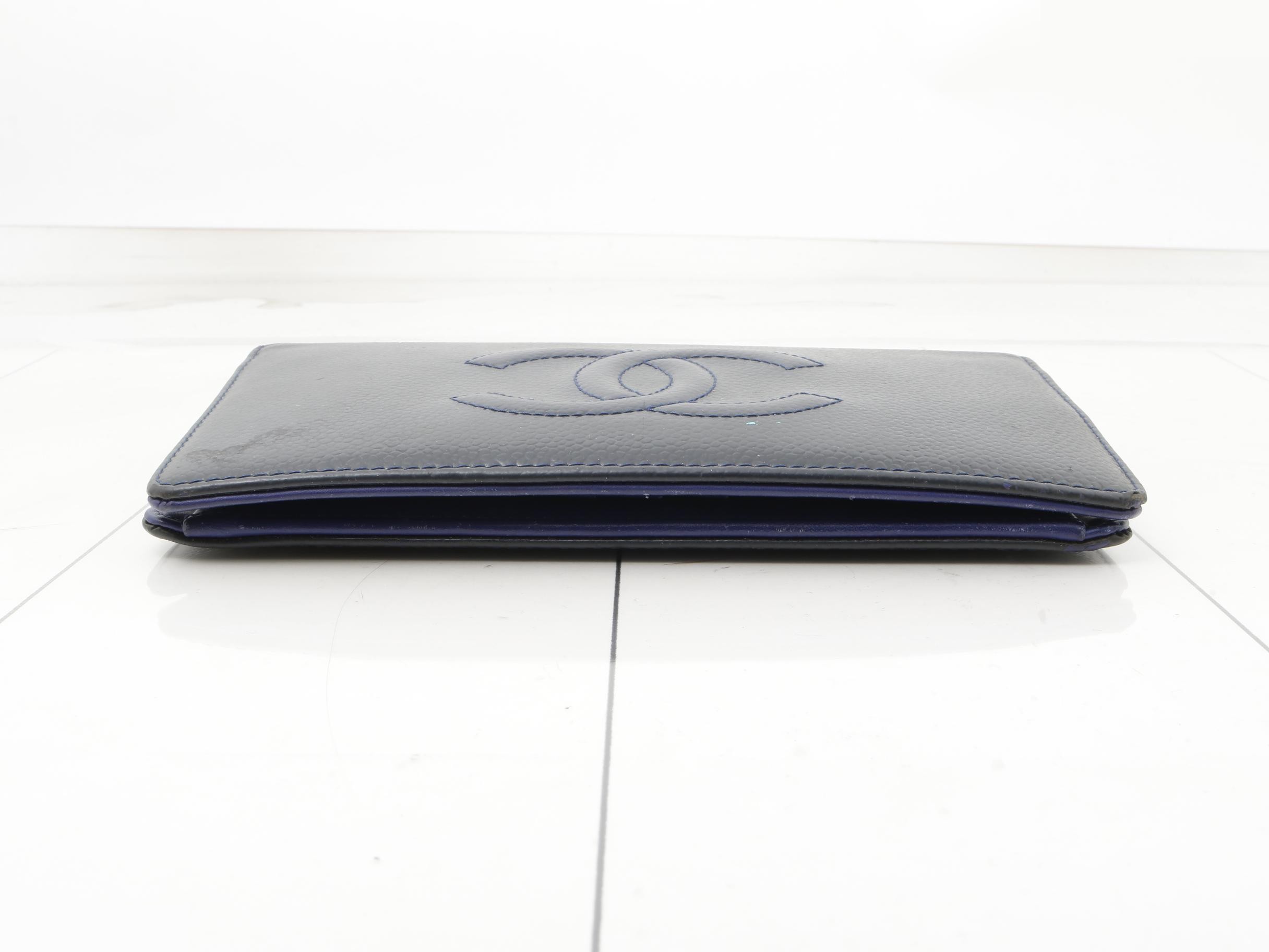 Caviar leather, Coco Mark, long wallet, with sticker. — view 3