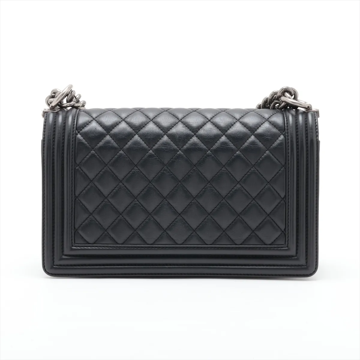 Boy Chanel 25 Lambskin Chain Shoulder Bag, Black with Gunmetal Hardware, PPJTUC28, Random Plate, A67086 — view 2