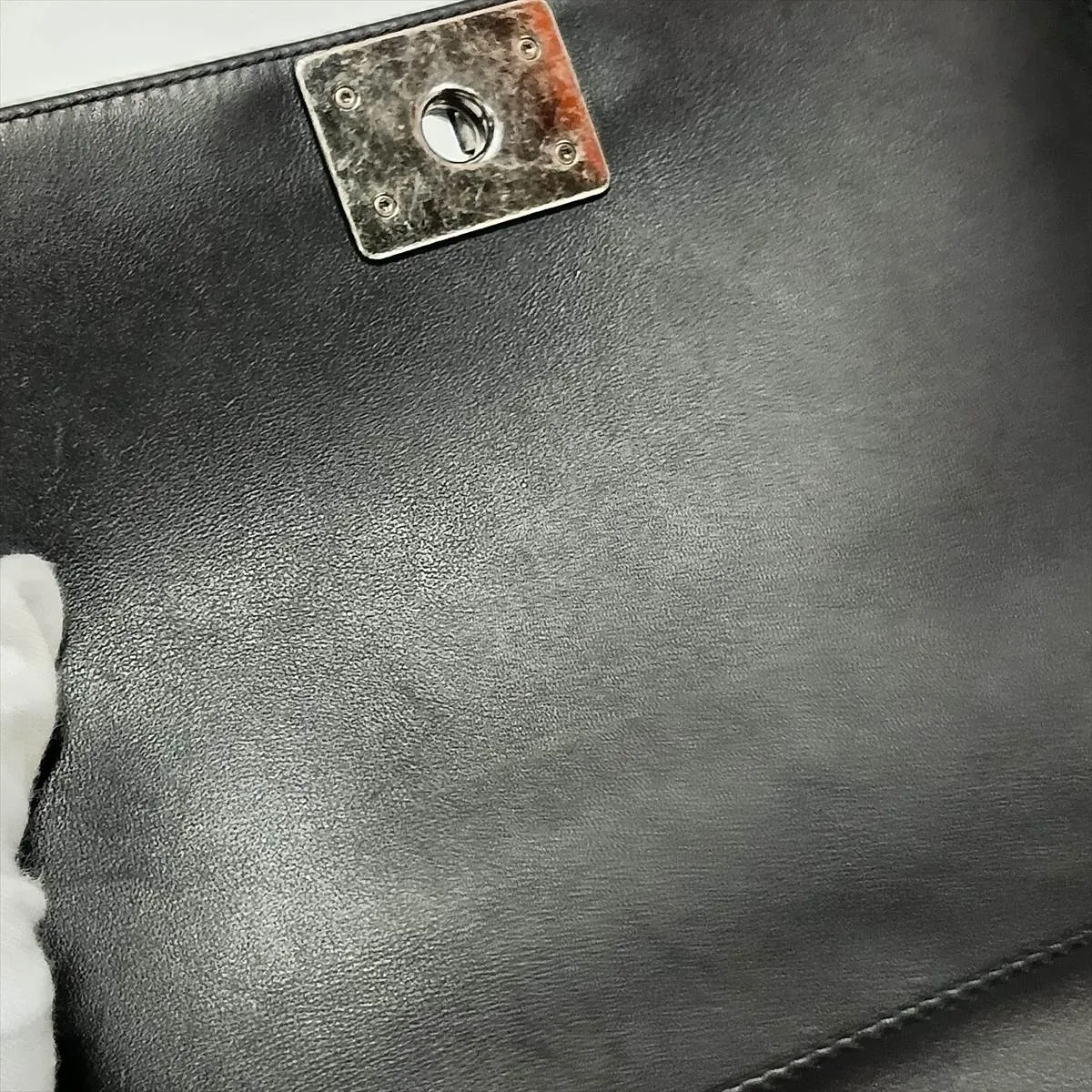 Boy Chanel 25 Lambskin Chain Shoulder Bag, Black with Gunmetal Hardware, PPJTUC28, Random Plate, A67086 — view 13