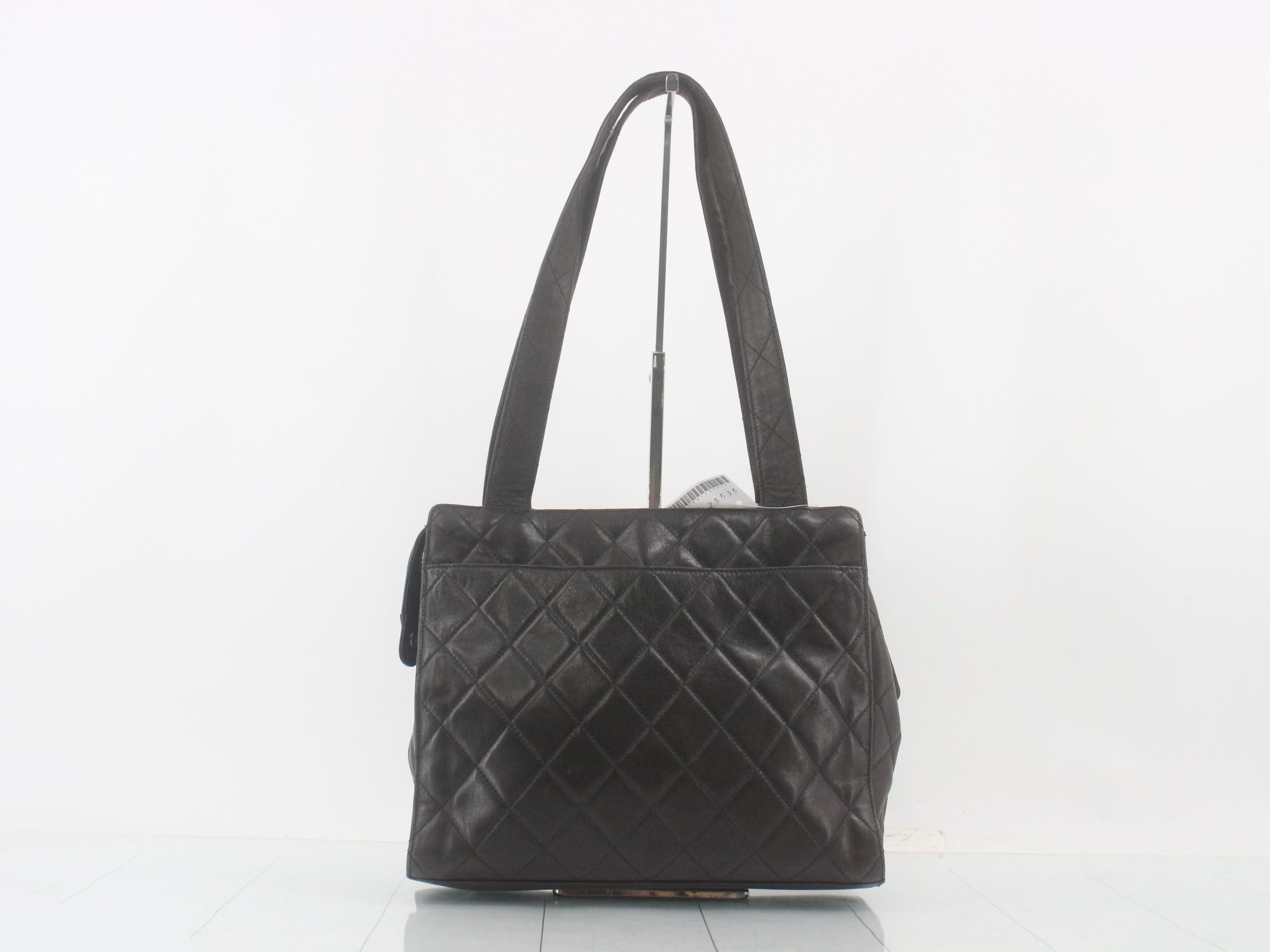 With sticker, lambskin, black, Chanel logo. — view 2