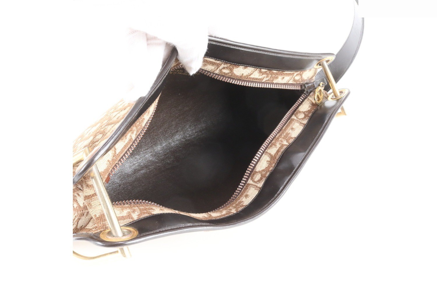 Vintage Trotter canvas leather shoulder bag — view 7