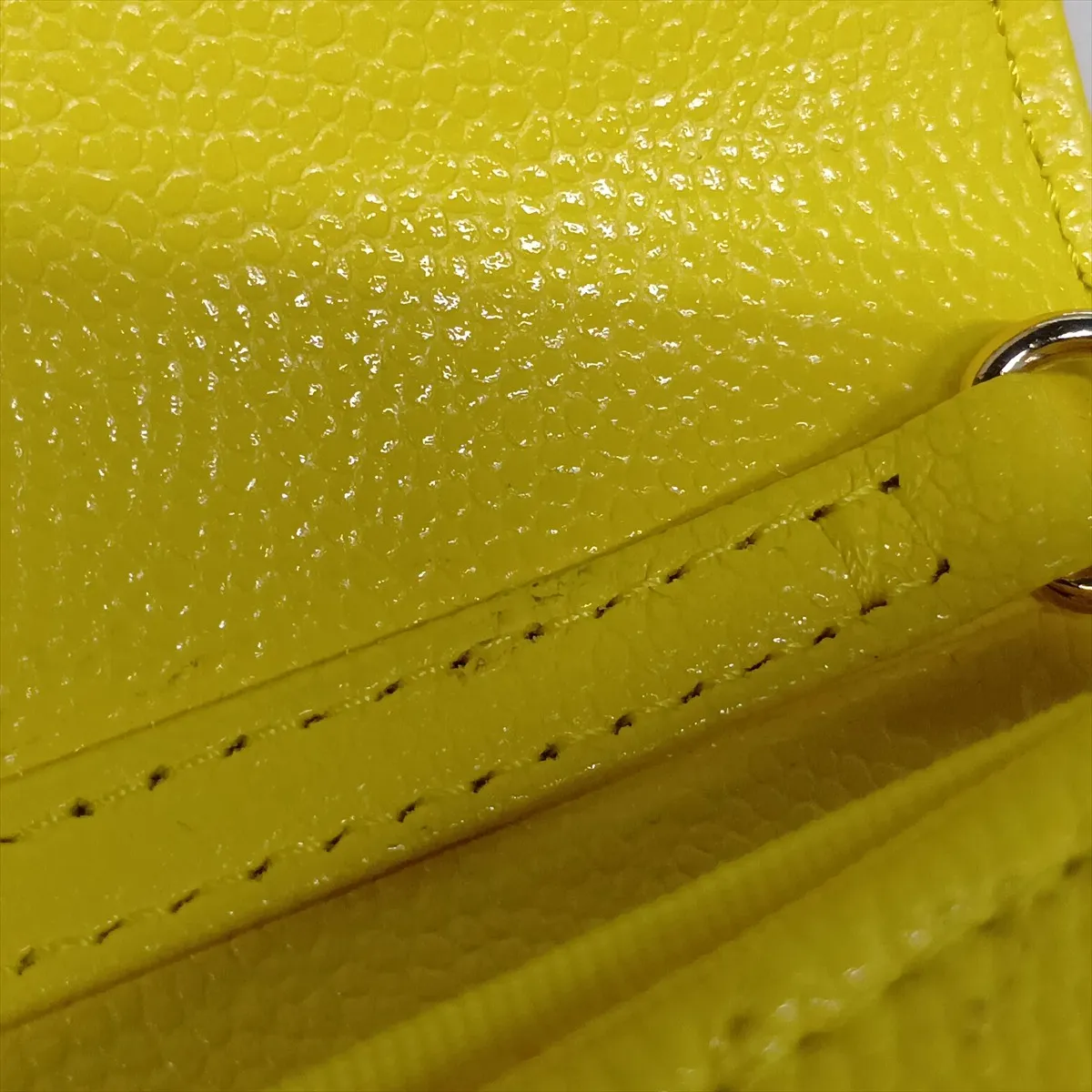 Mini Matelassé Caviar Skin Chain Wallet, Yellow Leather, Gold Hardware, AX12GK6C, Random Serial Number — view 12