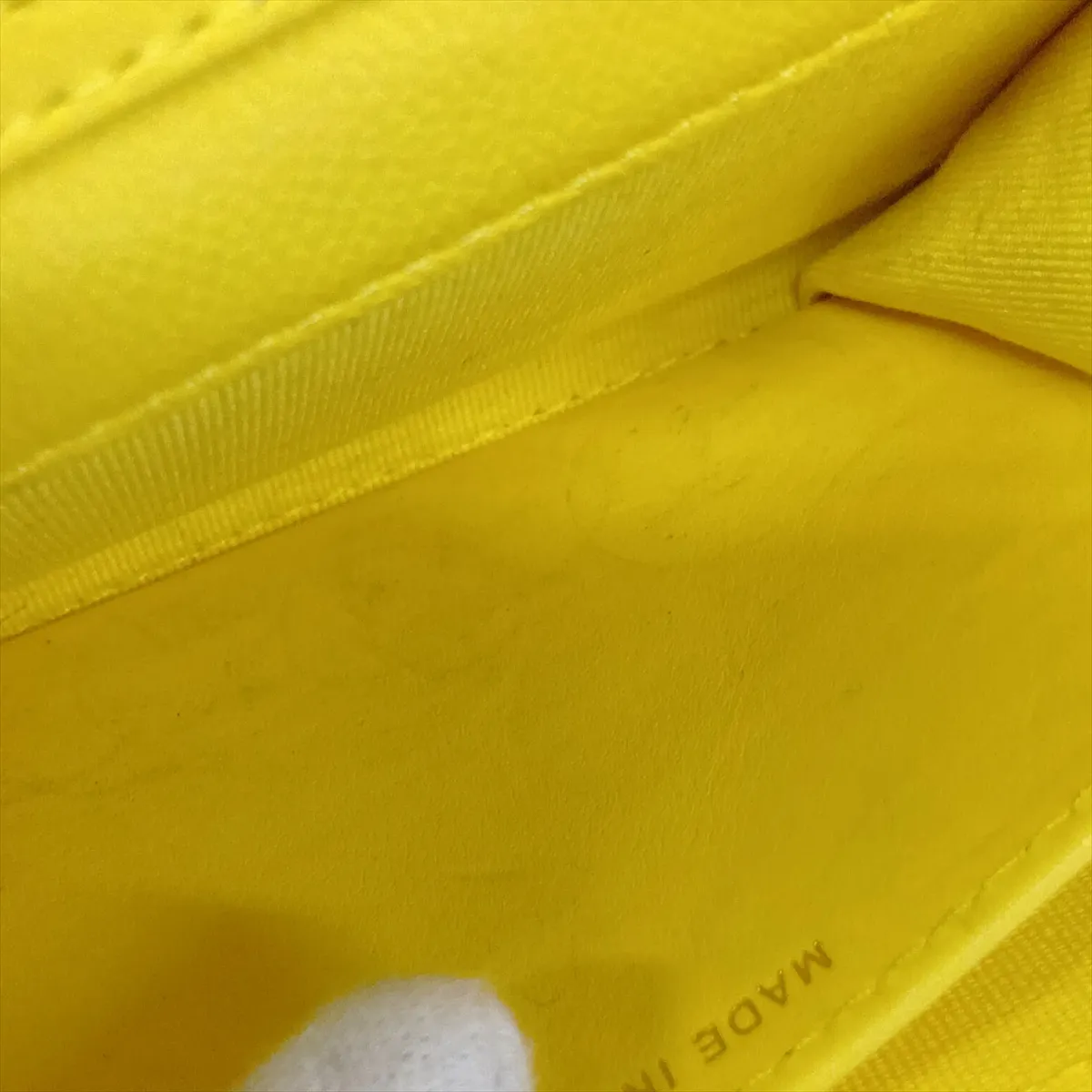 Mini Matelassé Caviar Skin Chain Wallet, Yellow Leather, Gold Hardware, AX12GK6C, Random Serial Number — view 13