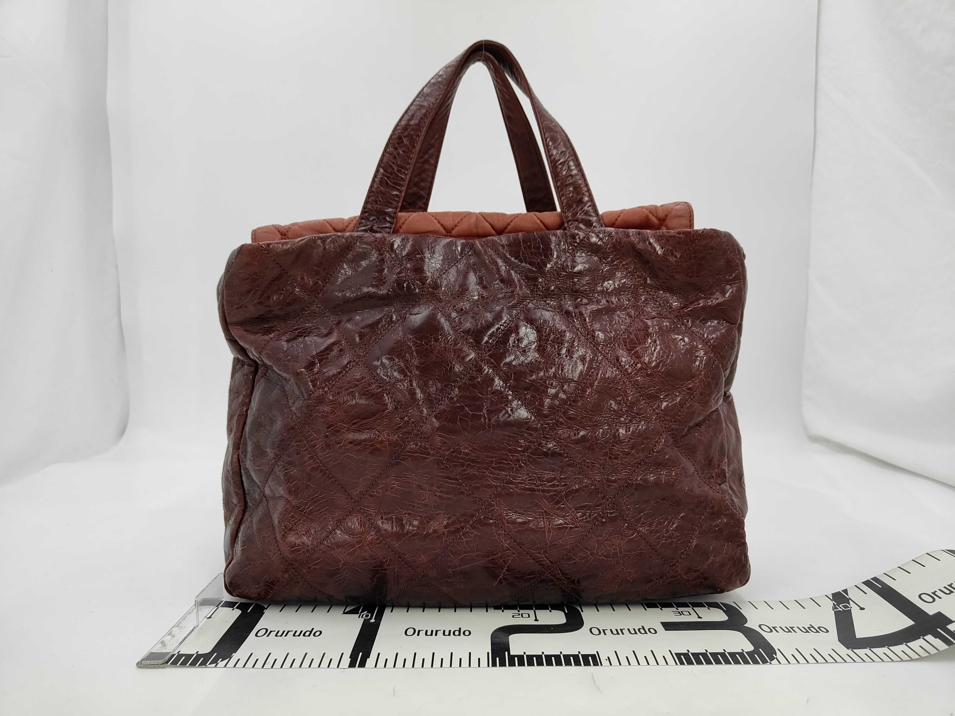 On the Road Leather Red Silver Coco Mark Handbag (Serial Number 13) — view 2