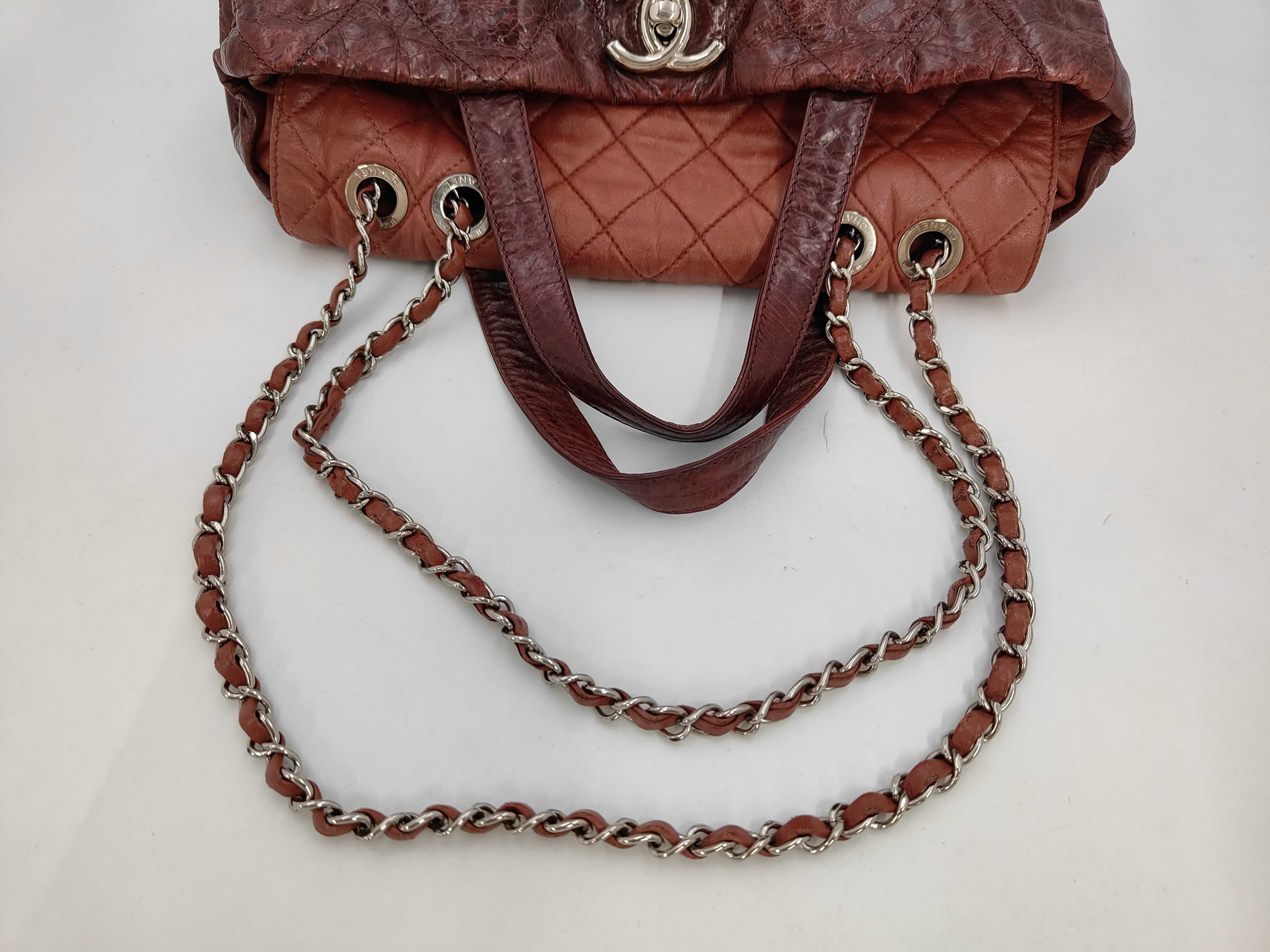 On the Road Leather Red Silver Coco Mark Handbag (Serial Number 13) — view 5