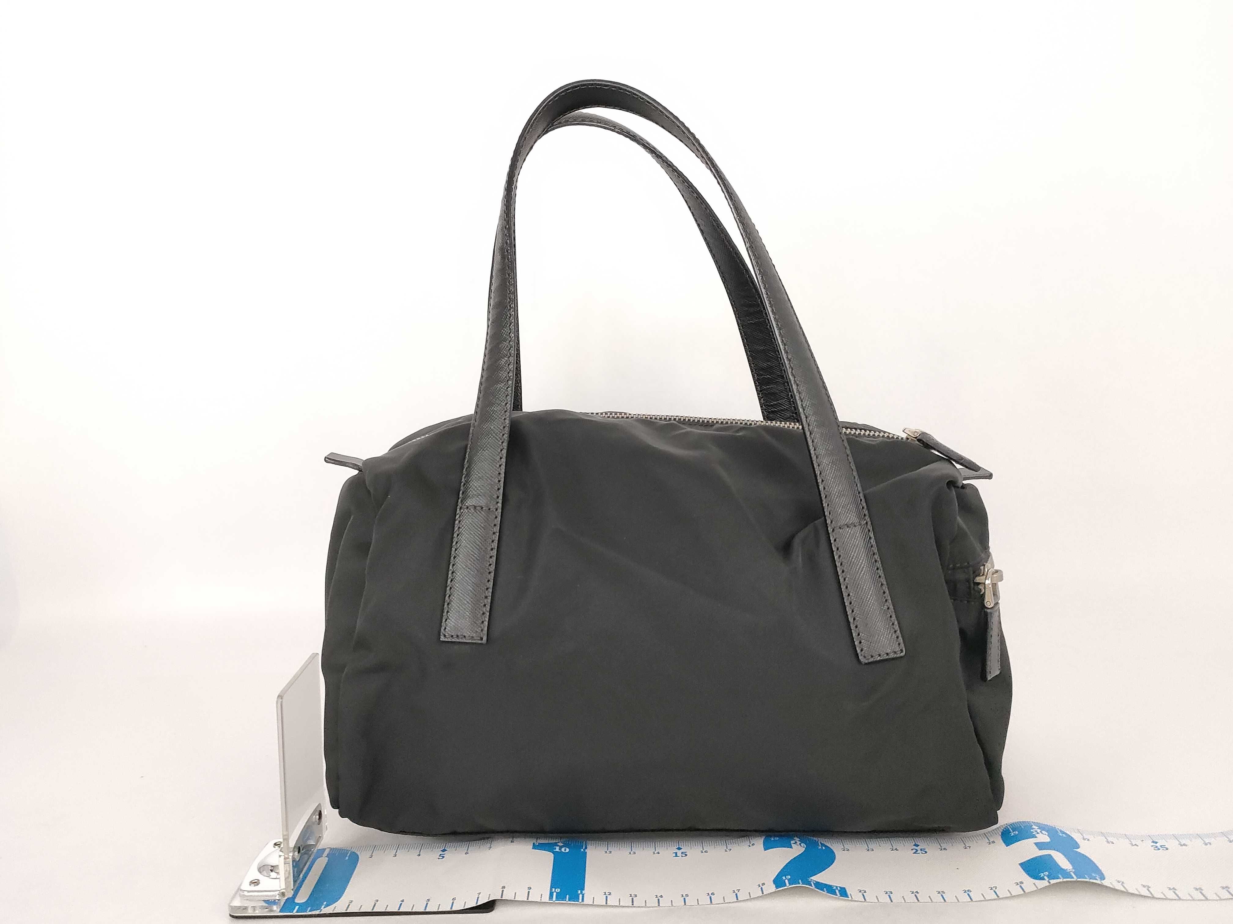 Nylon Prada Mini Boston Saffiano Nylon Triangle Logo Handbag — view 2
