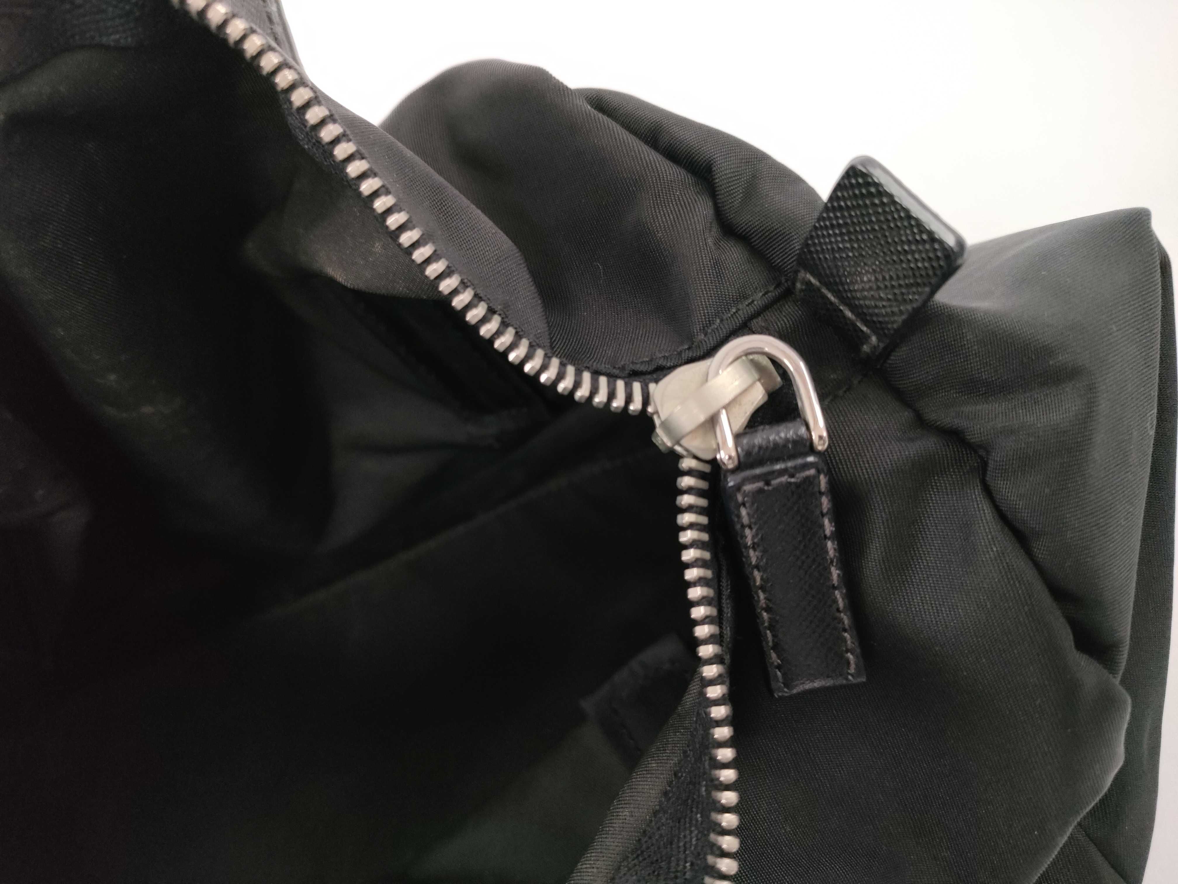 Nylon Prada Mini Boston Saffiano Nylon Triangle Logo Handbag — view 11