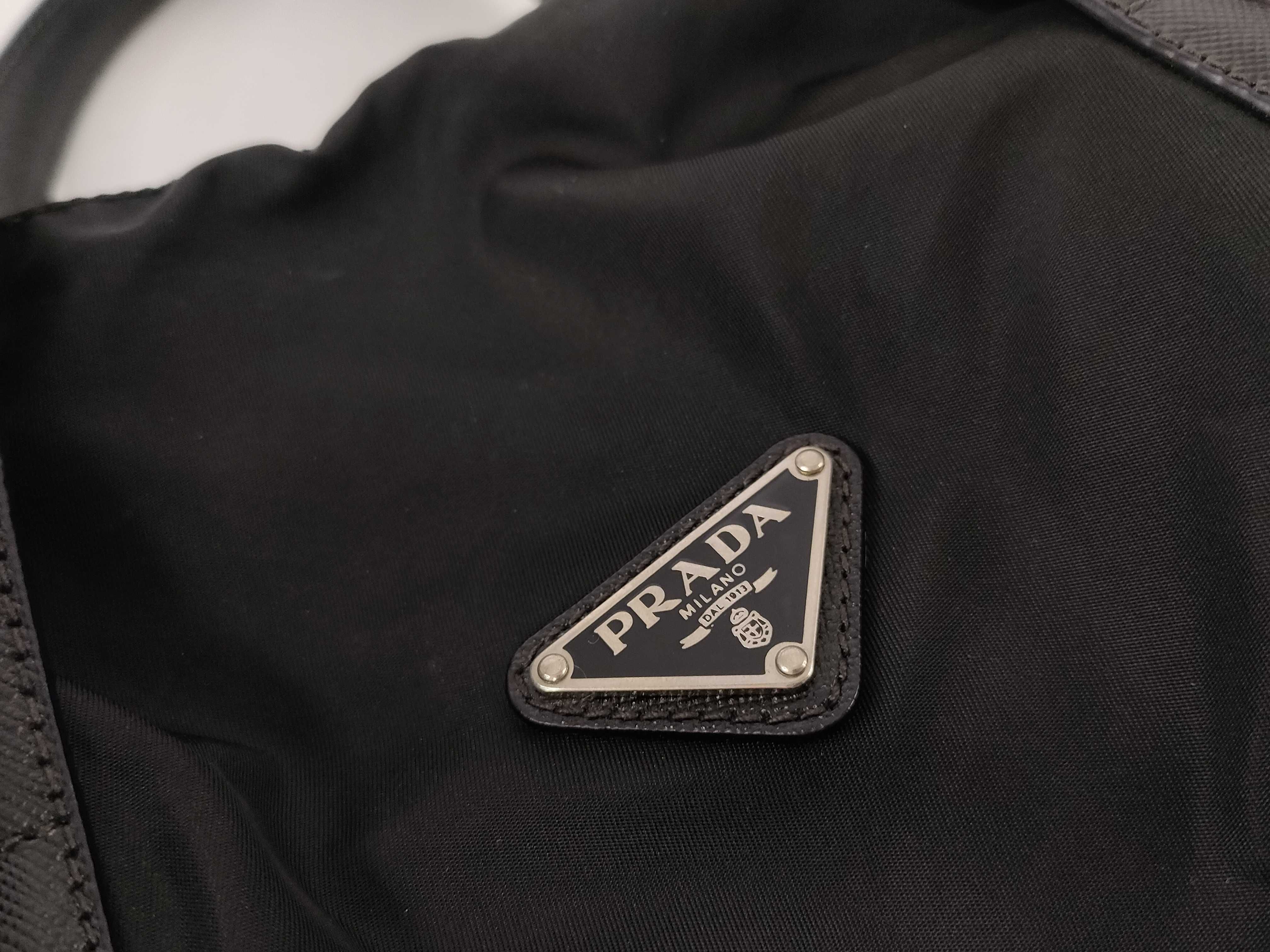 Nylon Prada Mini Boston Saffiano Nylon Triangle Logo Handbag — view 15