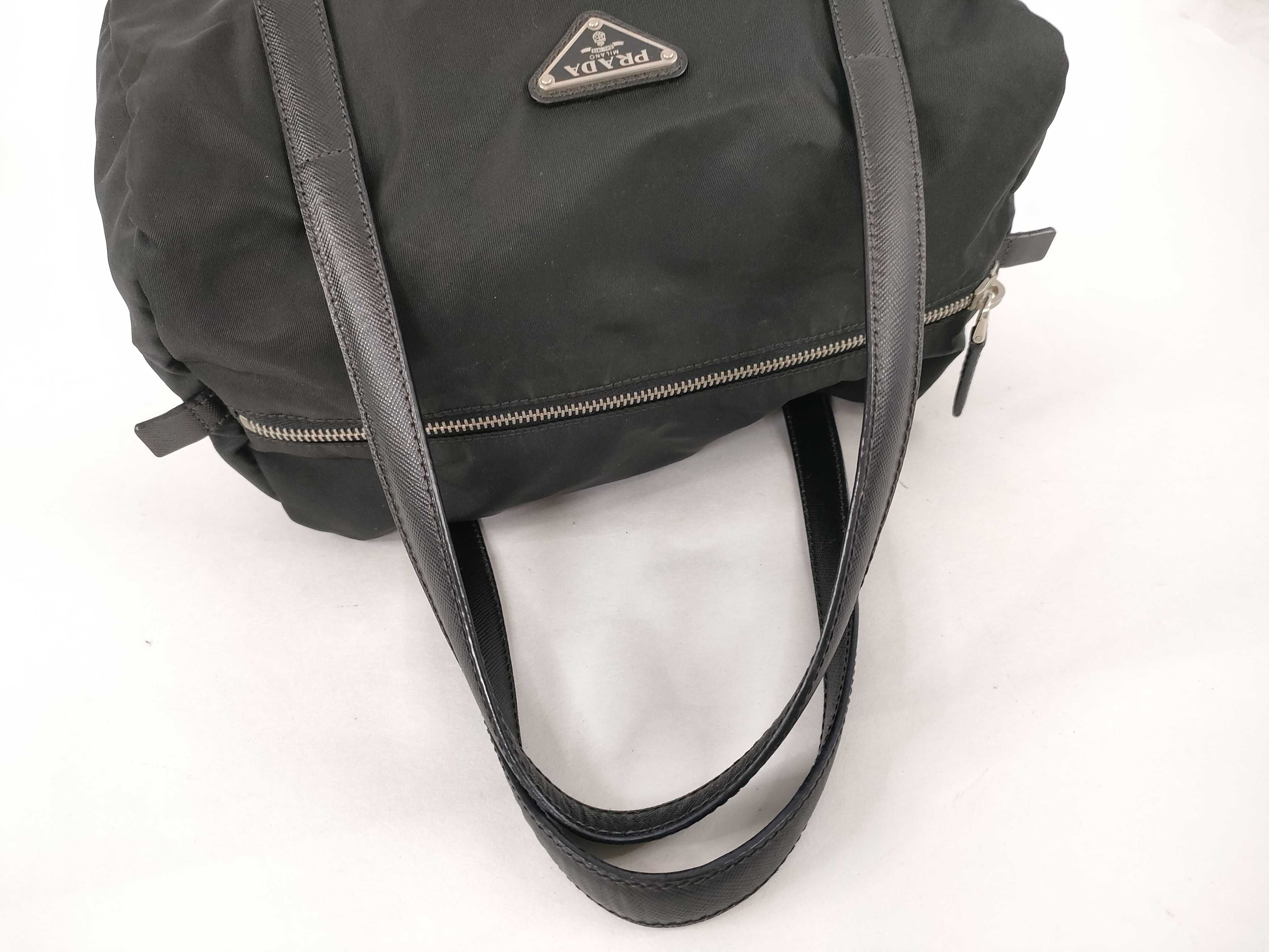 Nylon Prada Mini Boston Saffiano Nylon Triangle Logo Handbag — view 3