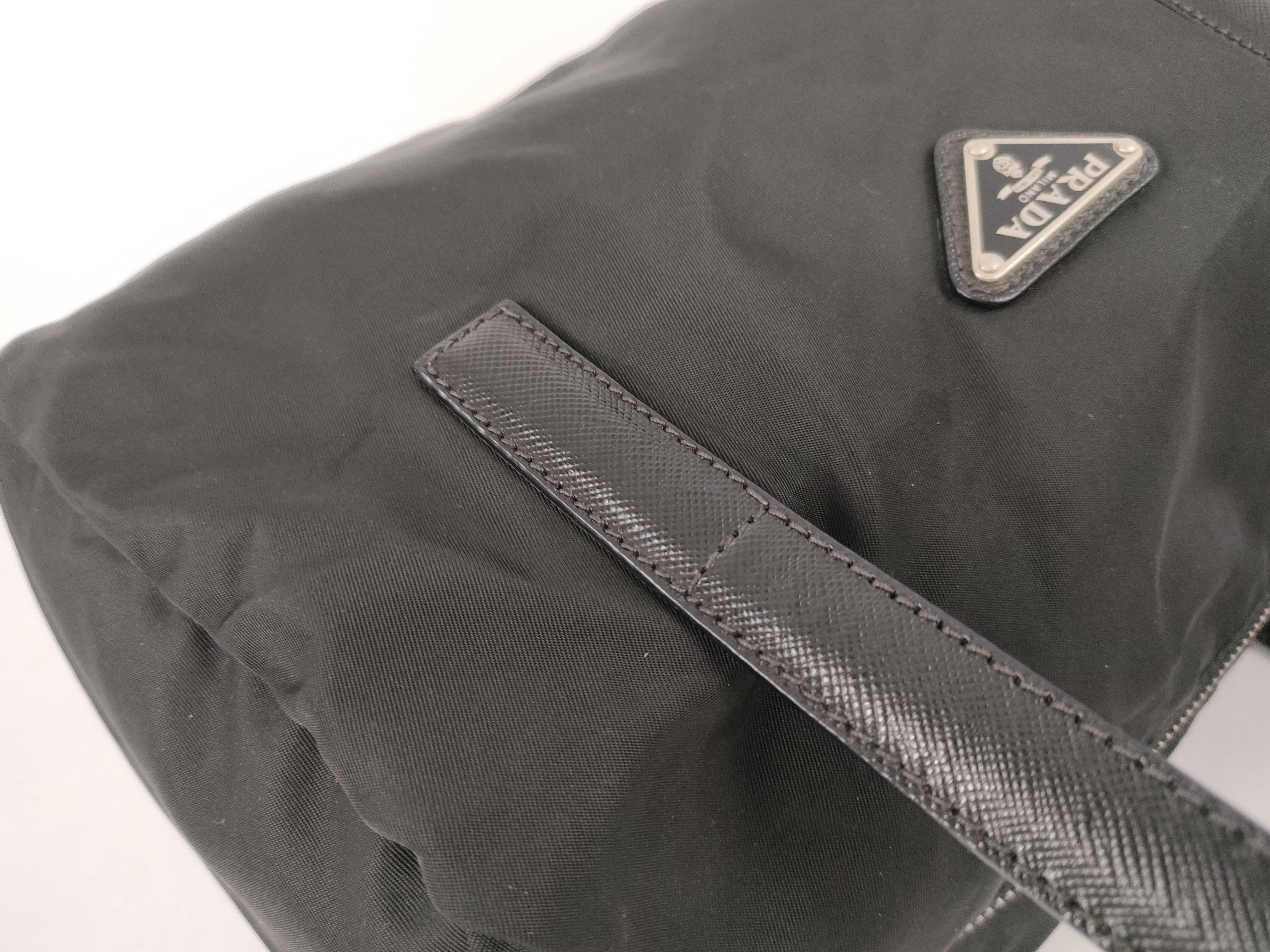 Nylon Prada Mini Boston Saffiano Nylon Triangle Logo Handbag — view 5