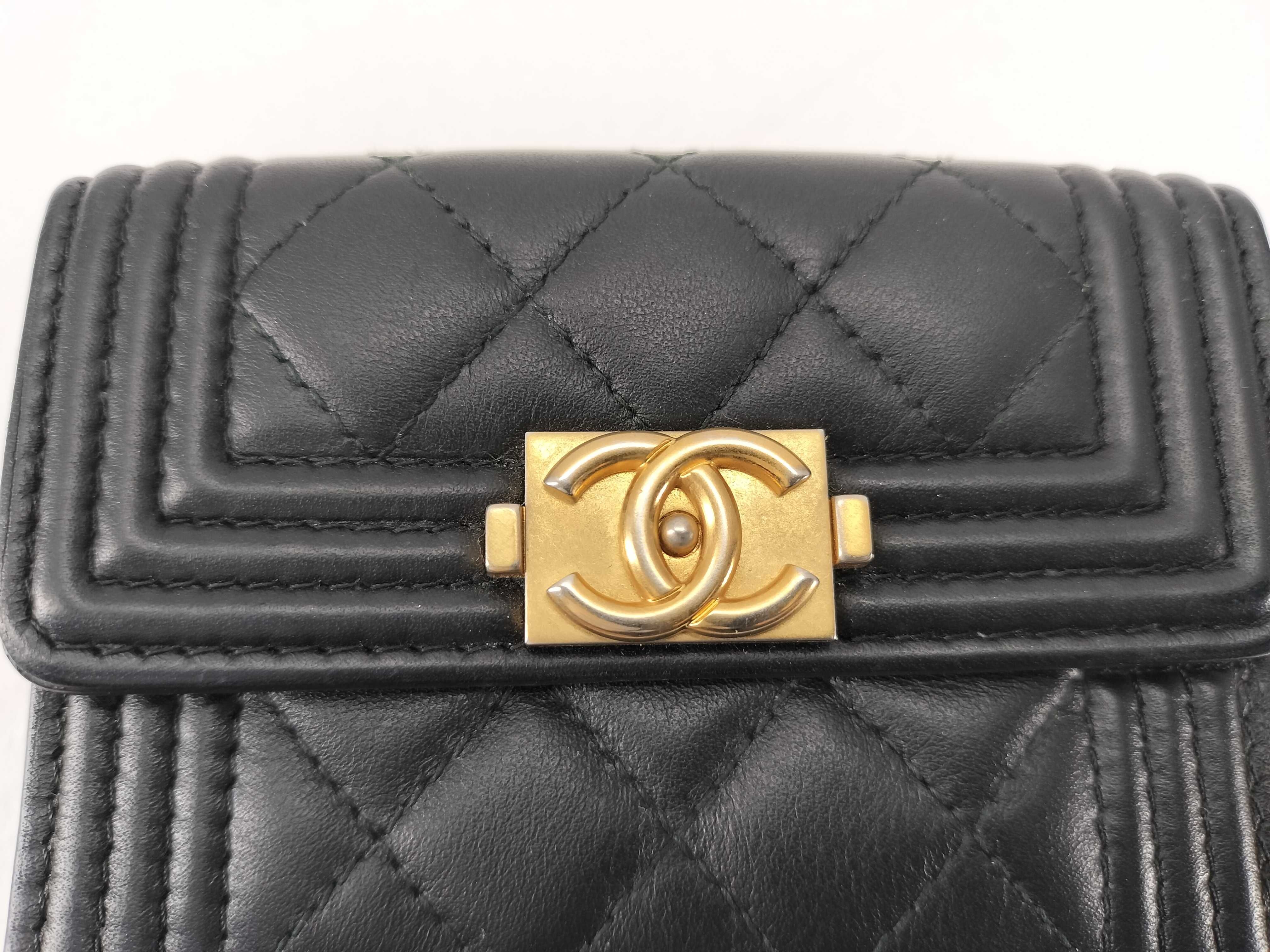 Calfskin Boy Chanel Tri-fold Wallet — view 13