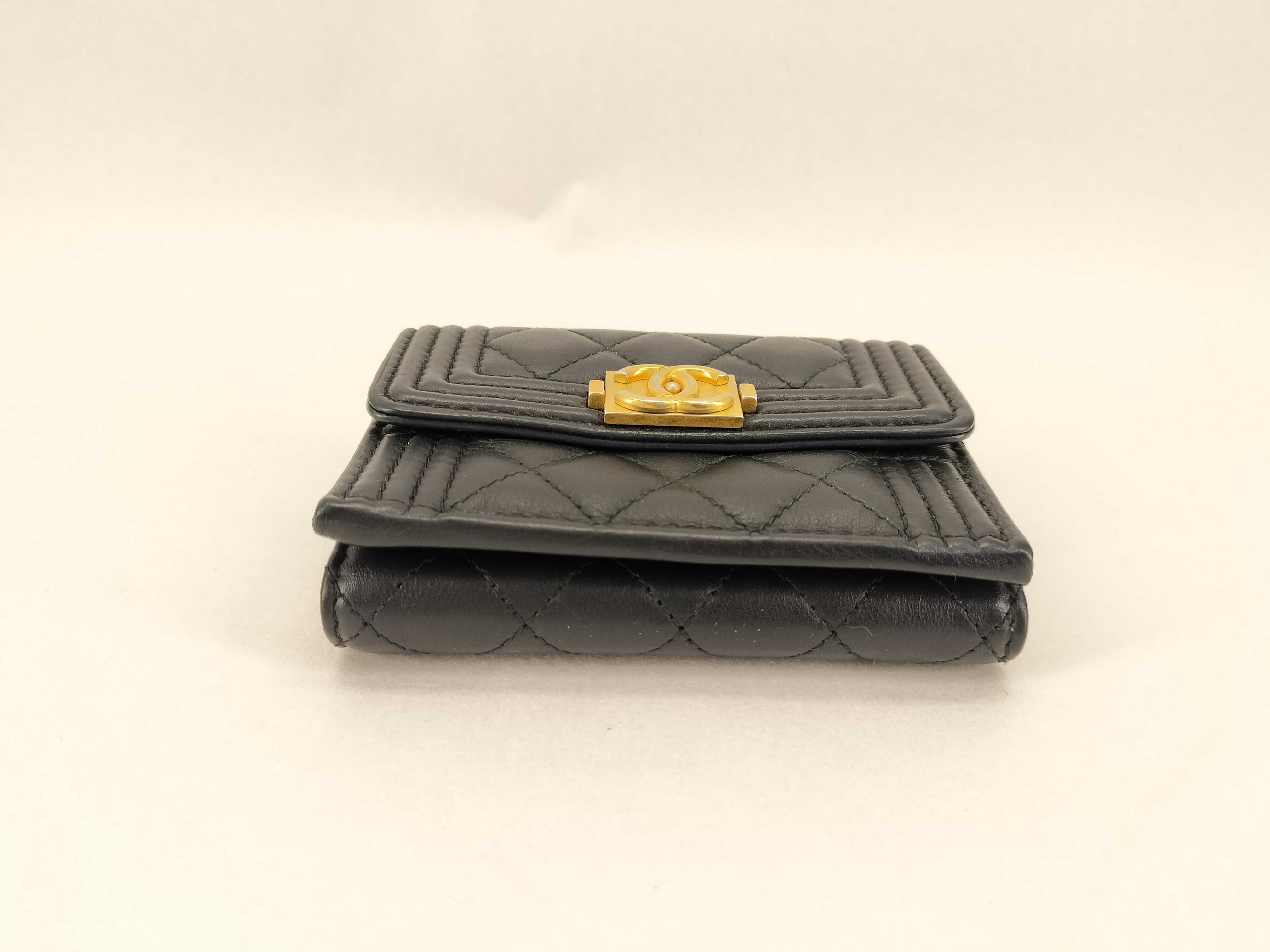 Calfskin Boy Chanel Tri-fold Wallet — view 3