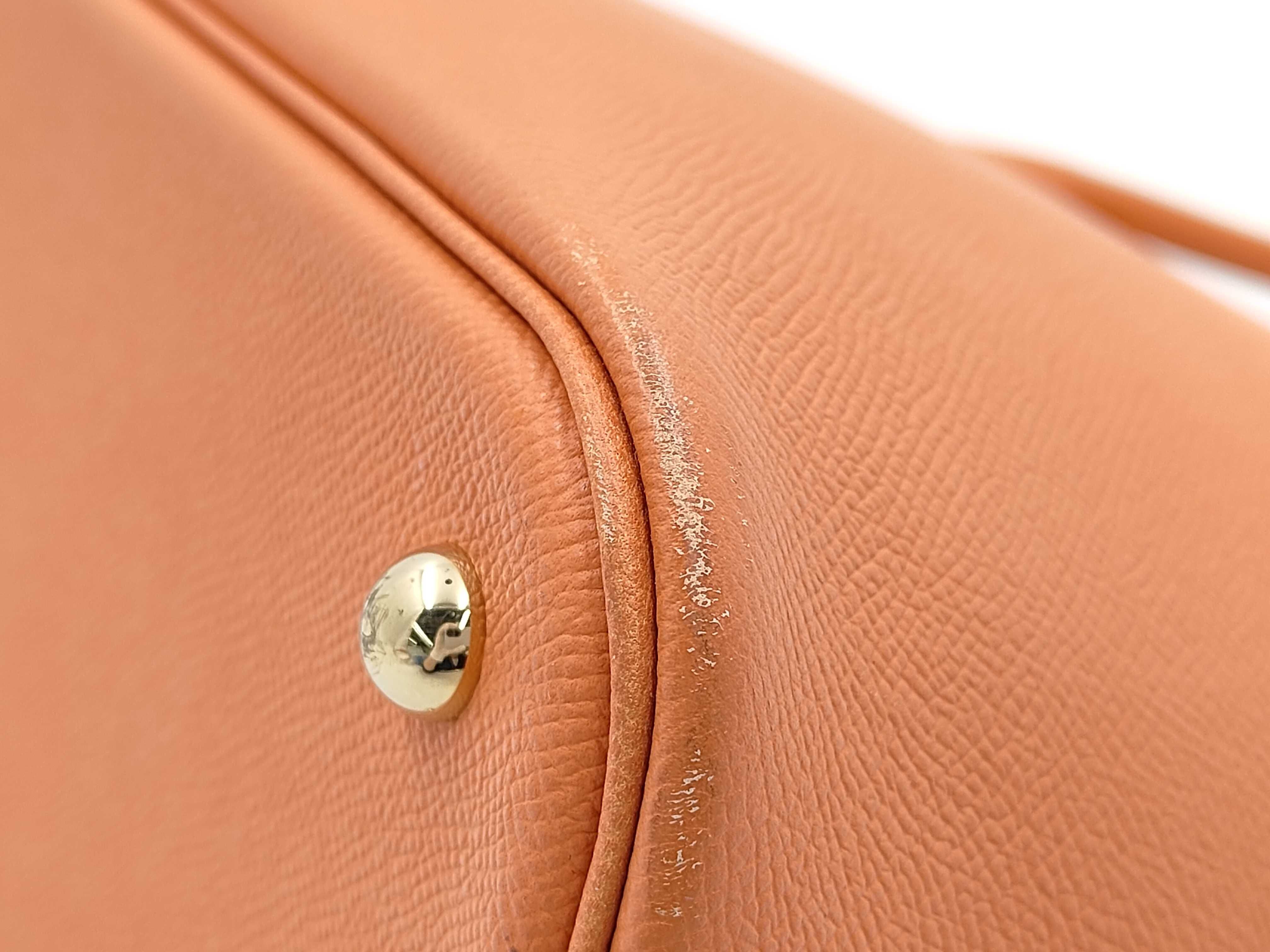Bolide 35, Veau Epsom leather, Mango color, Gold hardware, Q stamp, Handbag — view 6