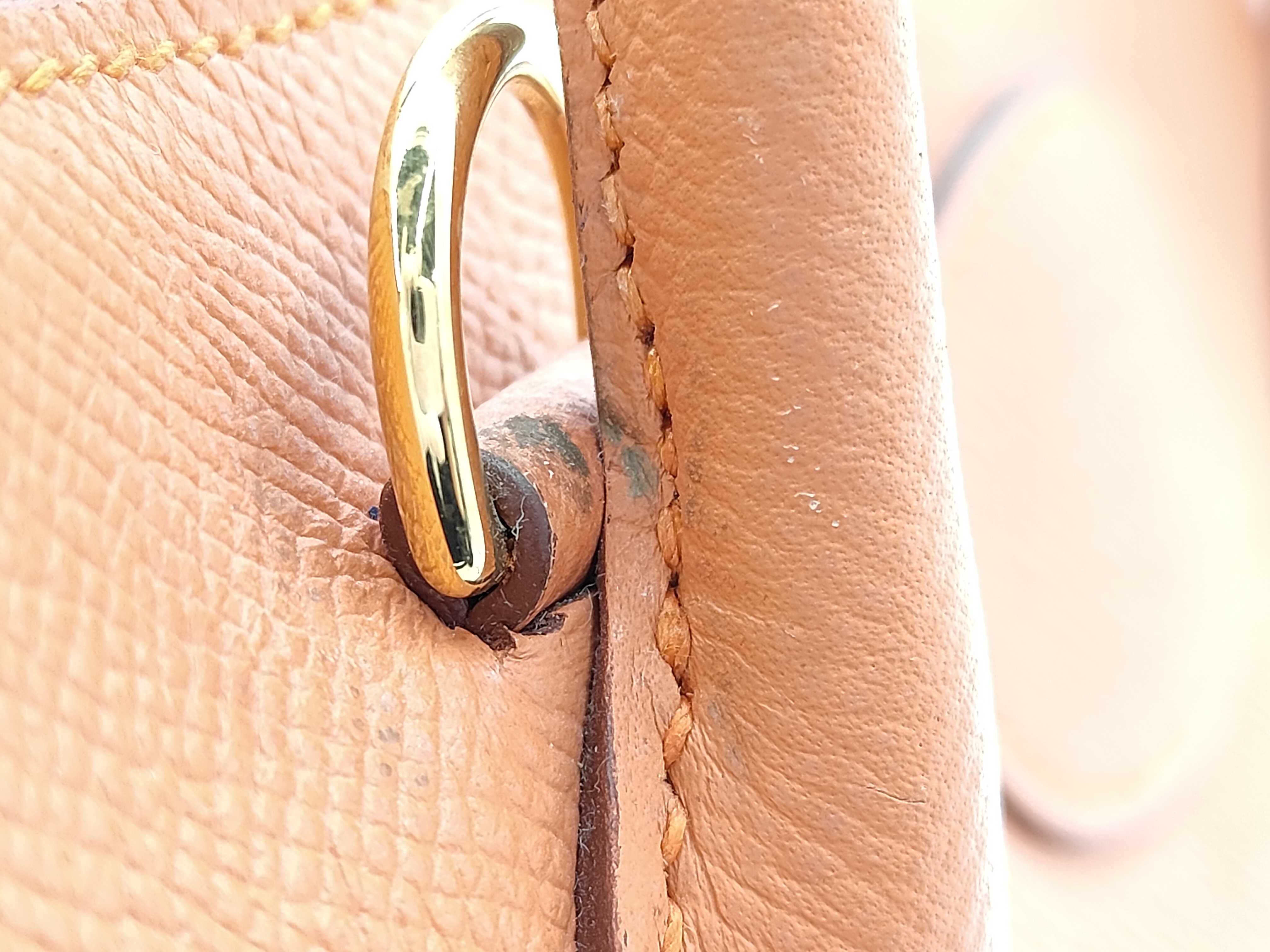 Bolide 35, Veau Epsom leather, Mango color, Gold hardware, Q stamp, Handbag — view 7