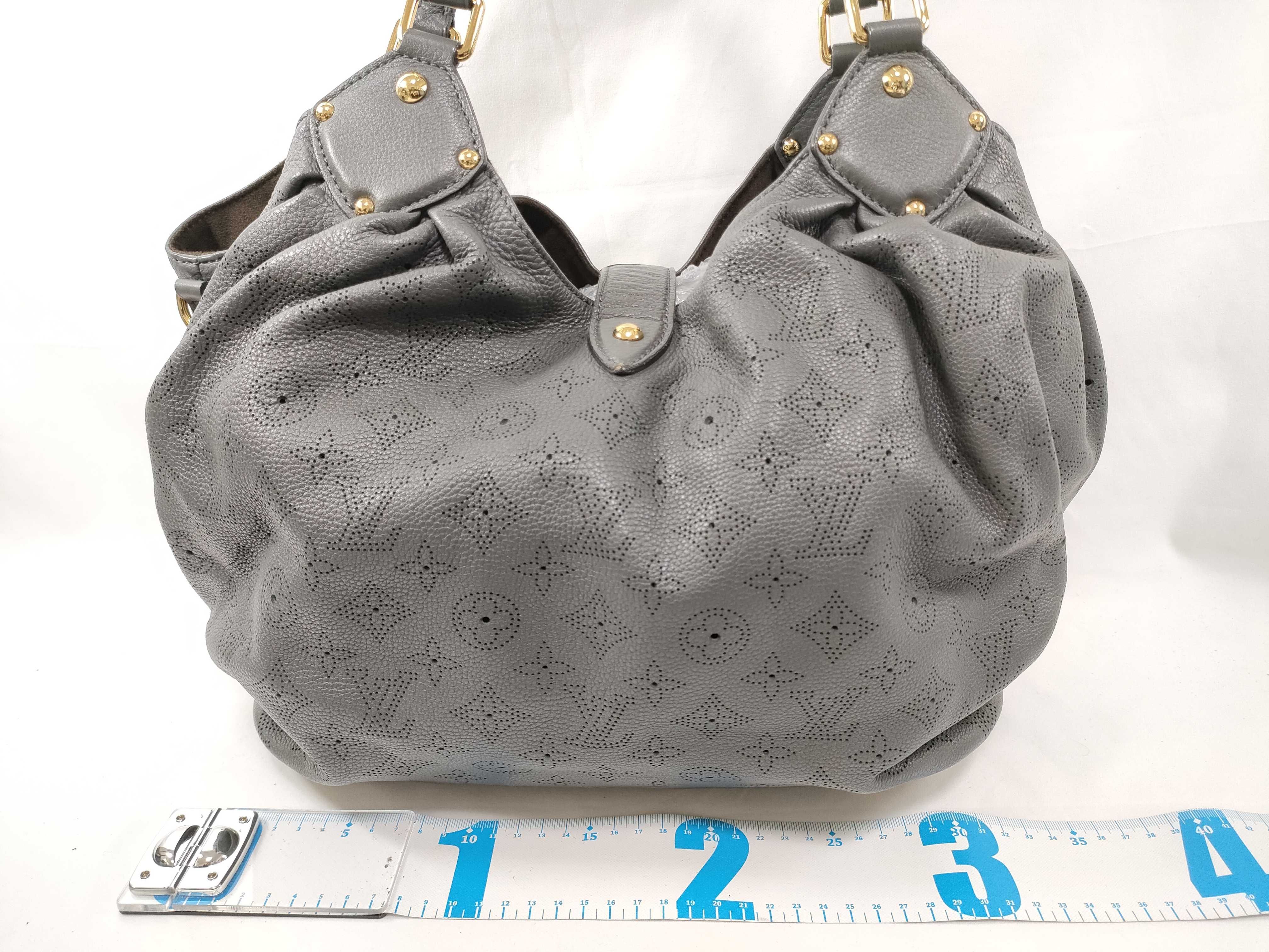 Mahina L M93121 Taupe Monogram Perforated Leather Shoulder Bag — view 2
