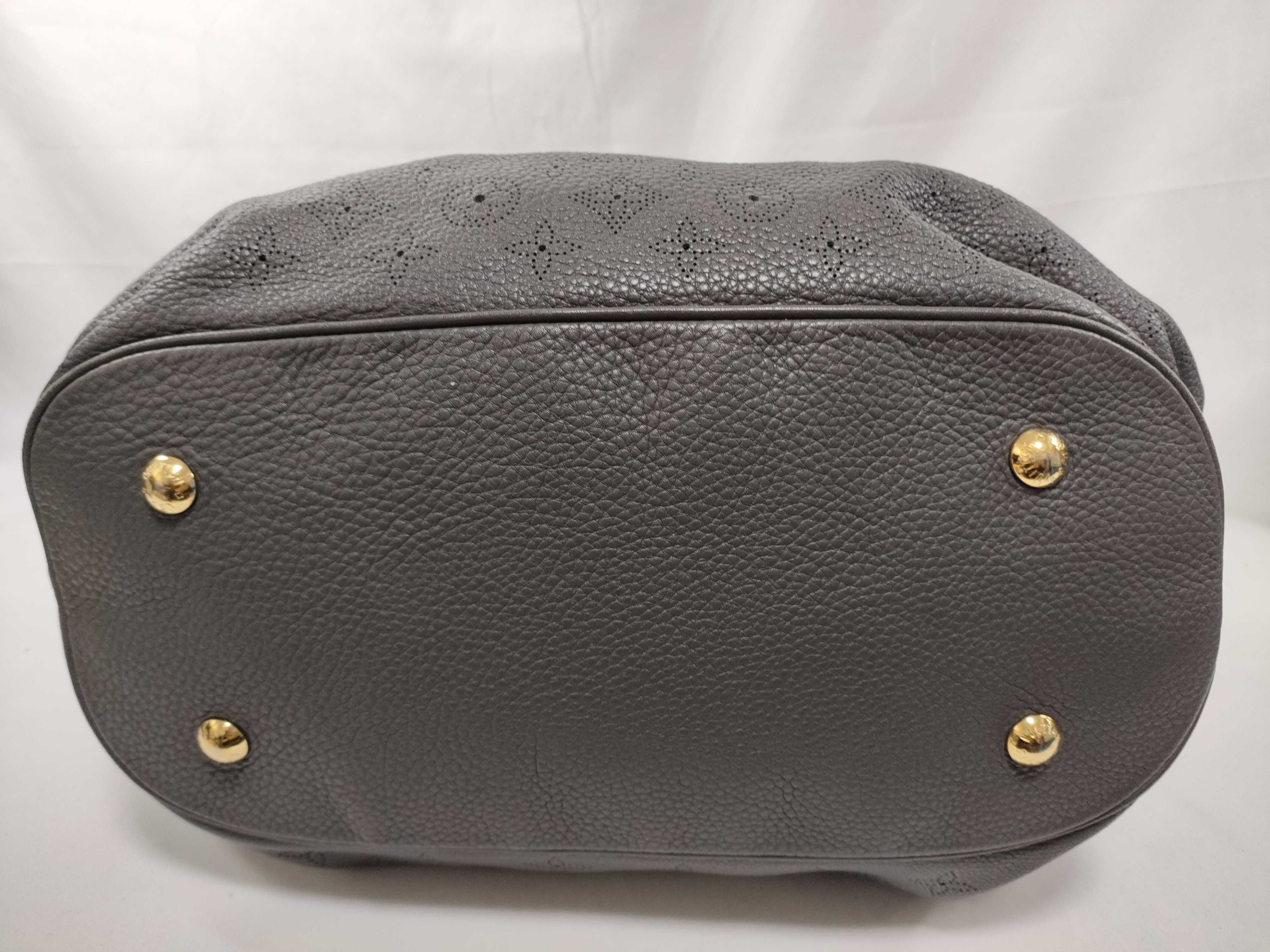 Mahina L M93121 Taupe Monogram Perforated Leather Shoulder Bag — view 6