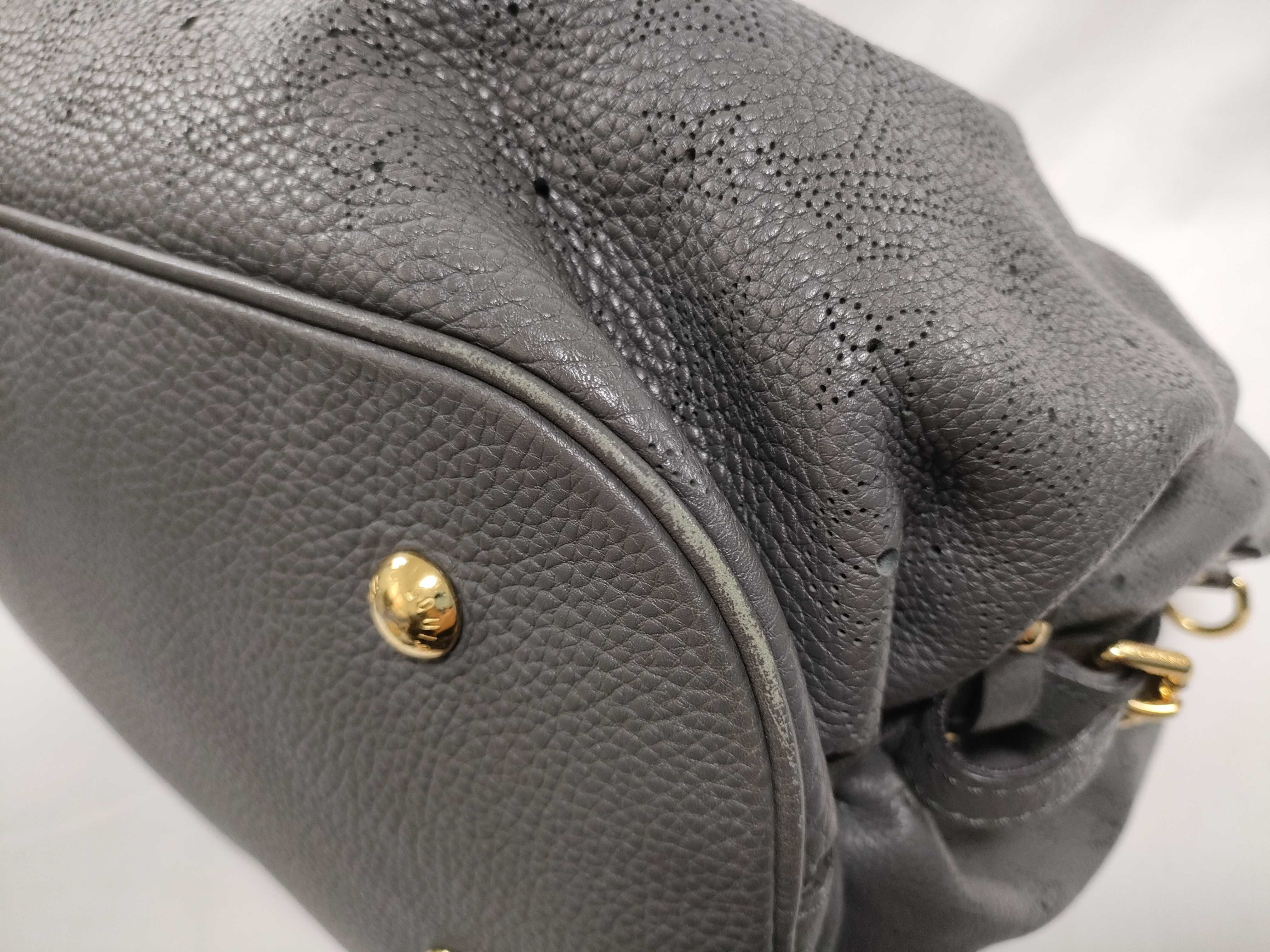 Mahina L M93121 Taupe Monogram Perforated Leather Shoulder Bag — view 7