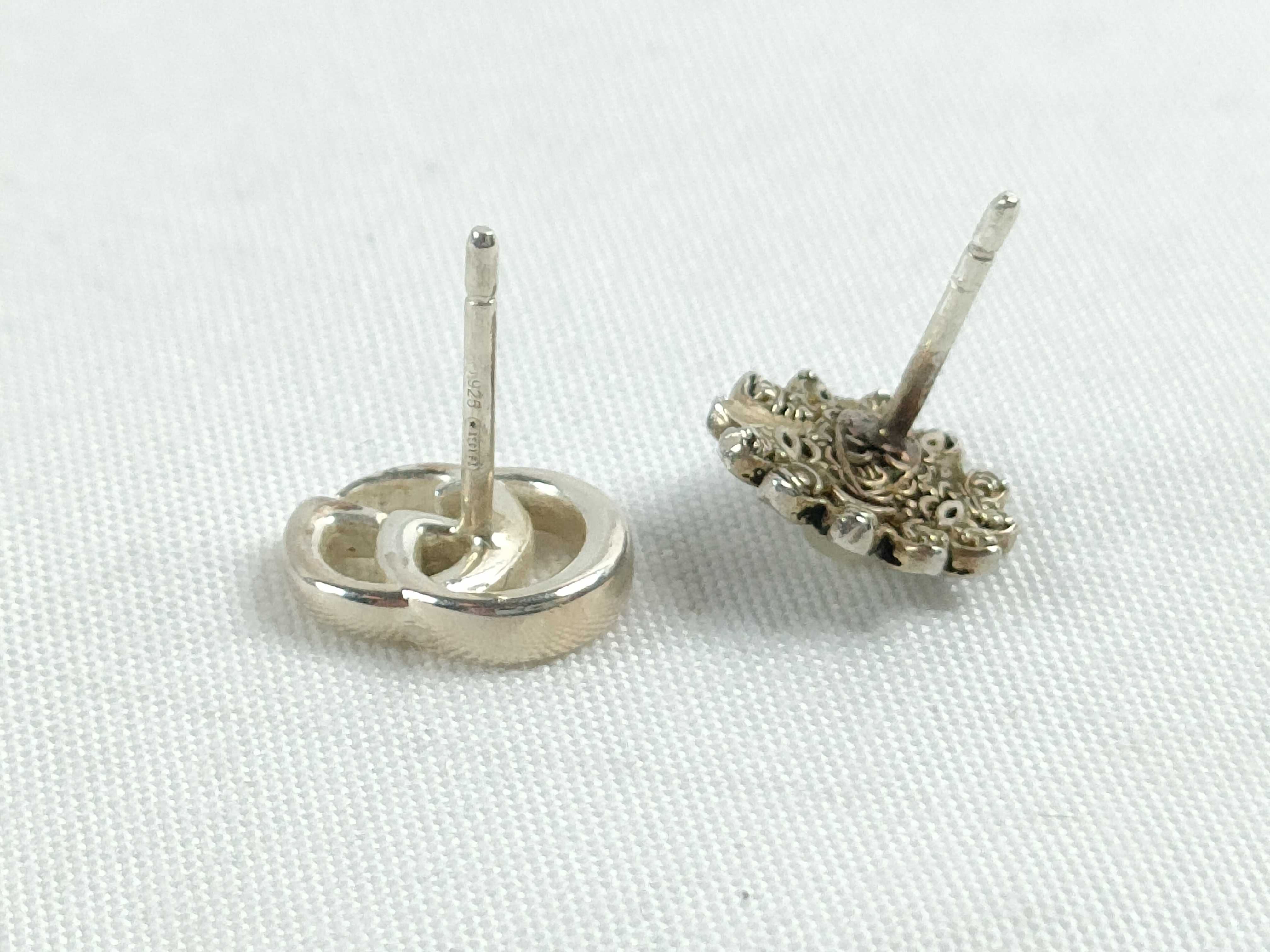 Marmont Flower Double G Silver 925 Earrings — view 3