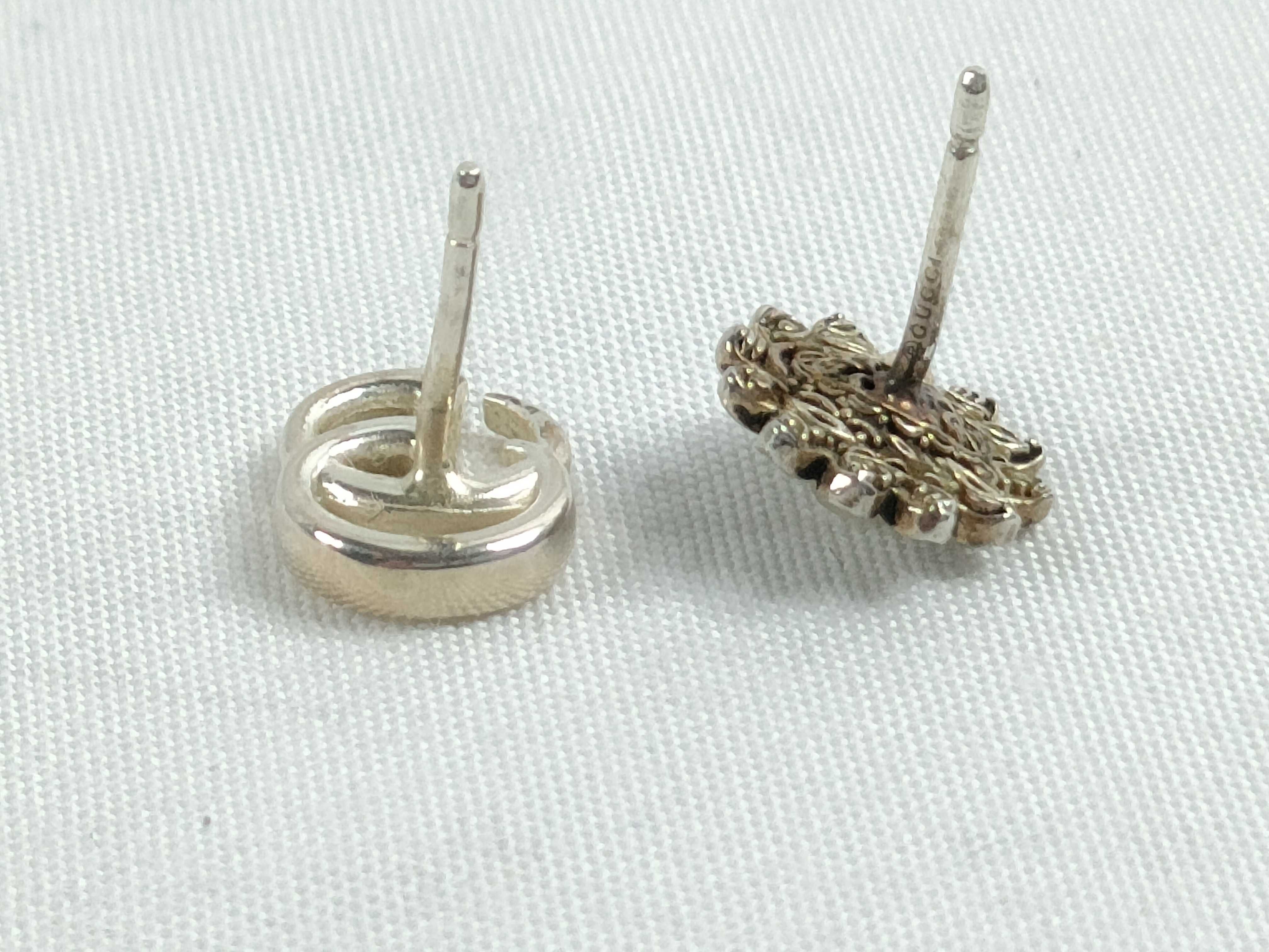Marmont Flower Double G Silver 925 Earrings — view 4