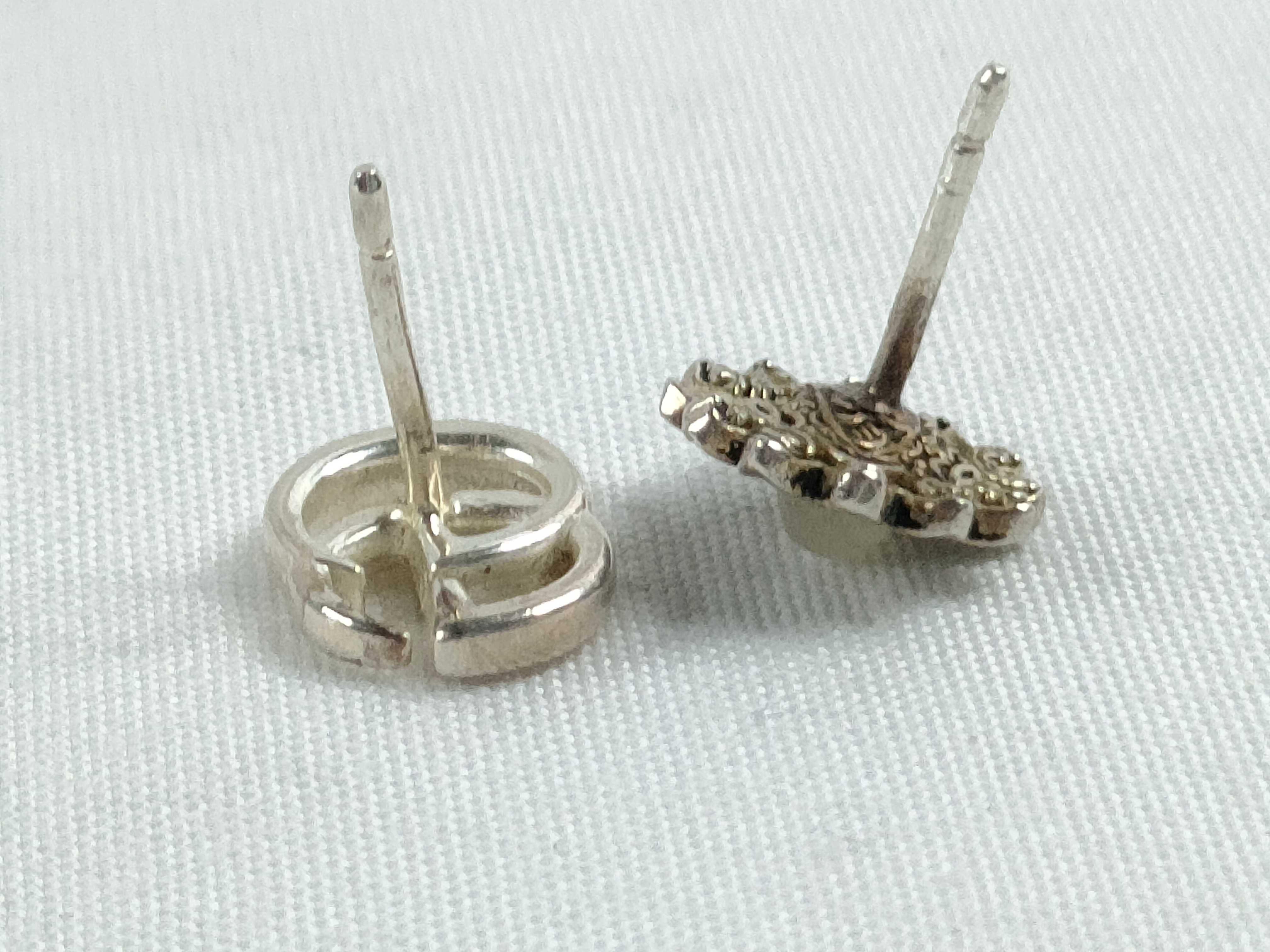 Marmont Flower Double G Silver 925 Earrings — view 6