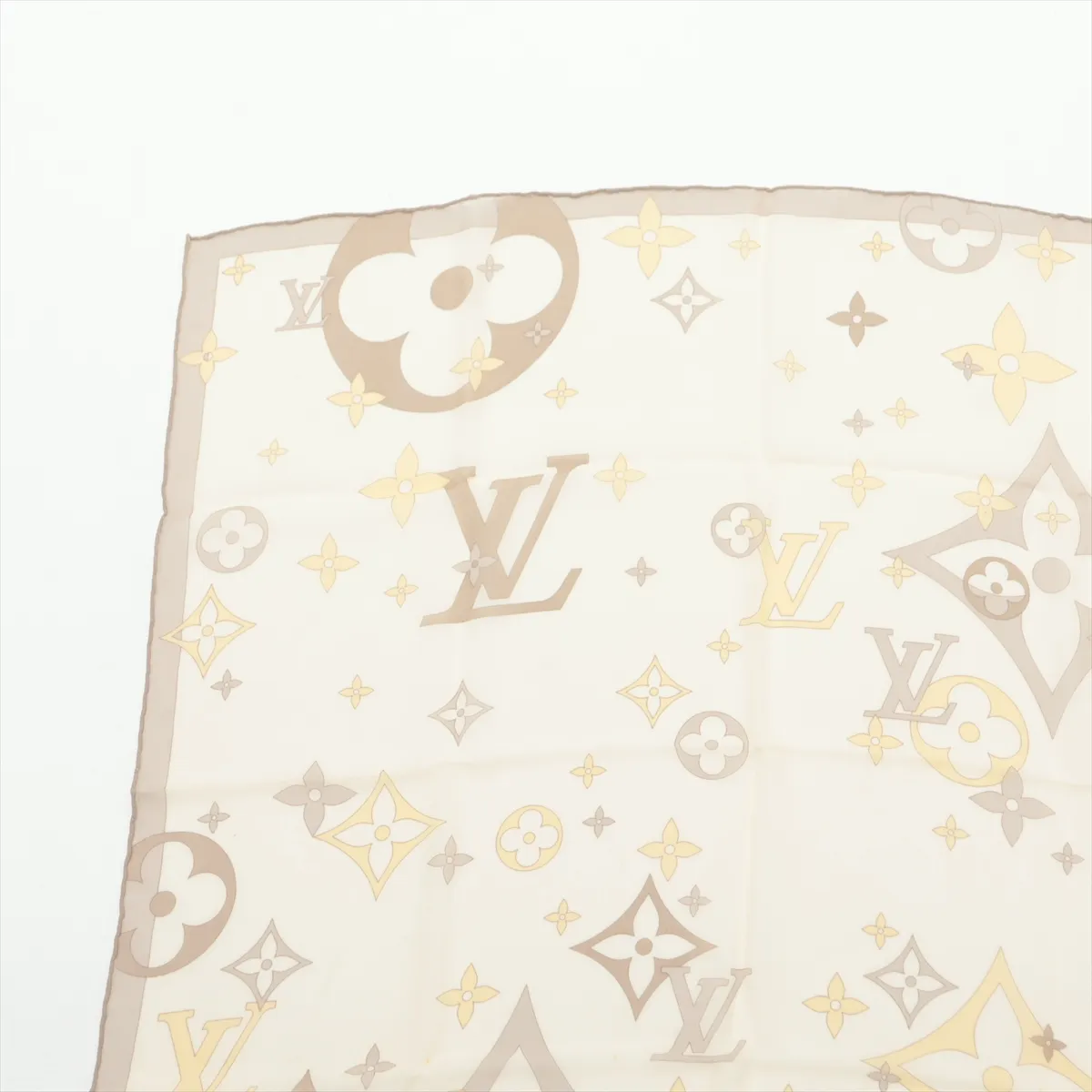 silk scarf, beige, with — view 2