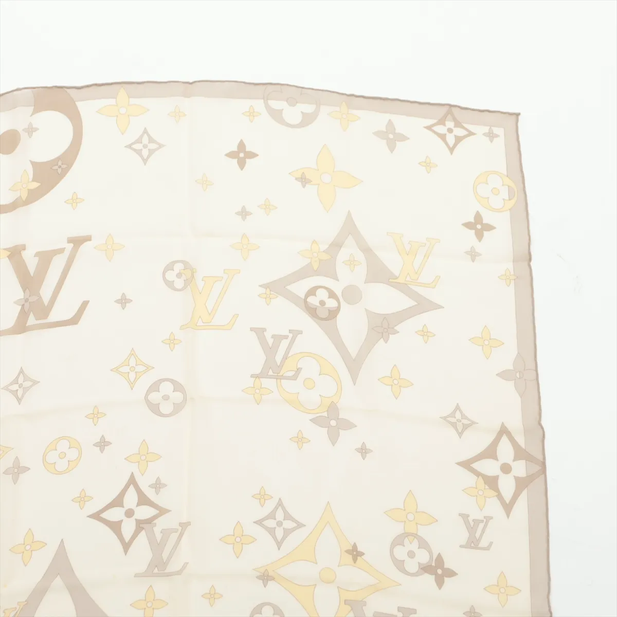 silk scarf, beige, with — view 3