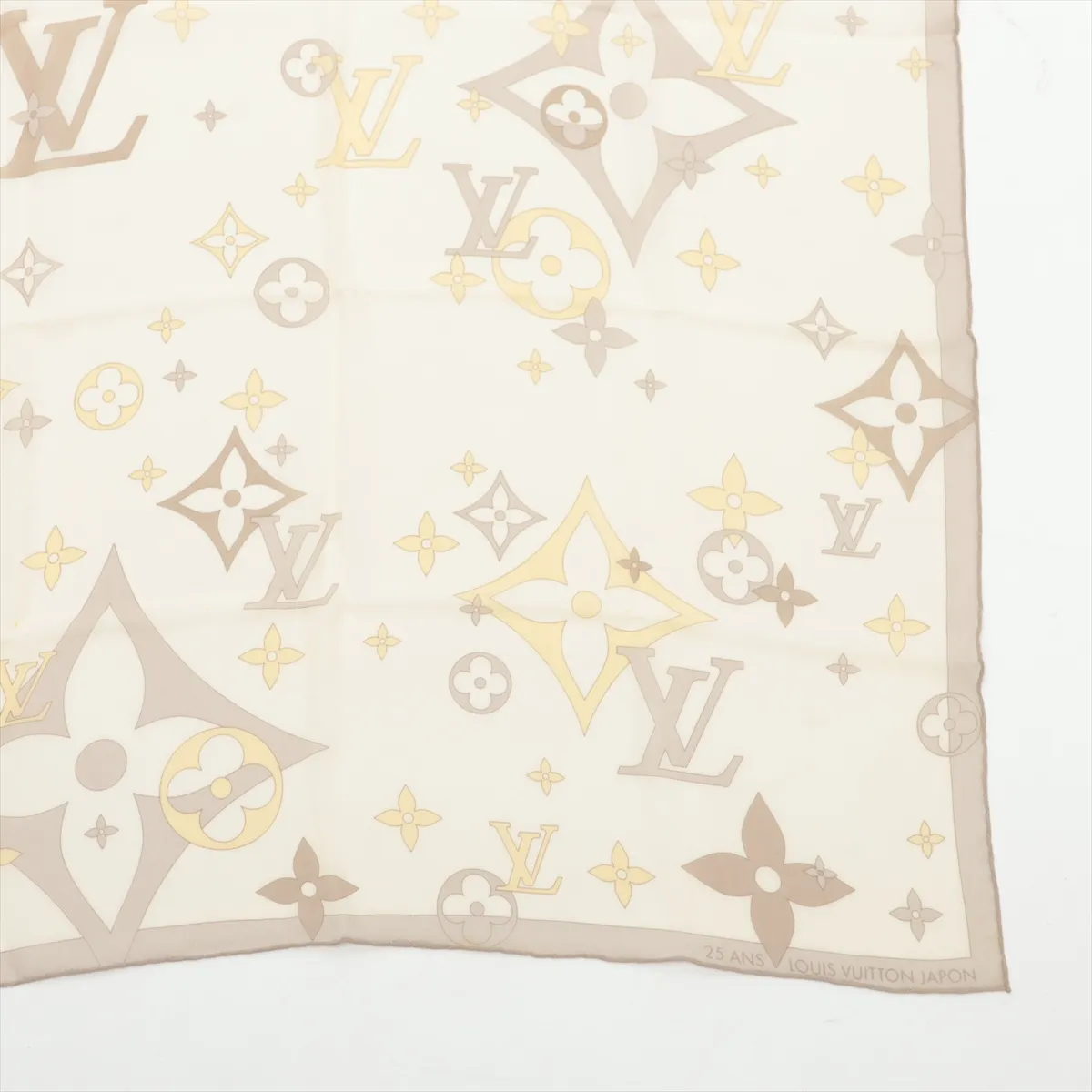 silk scarf, beige, with — view 4
