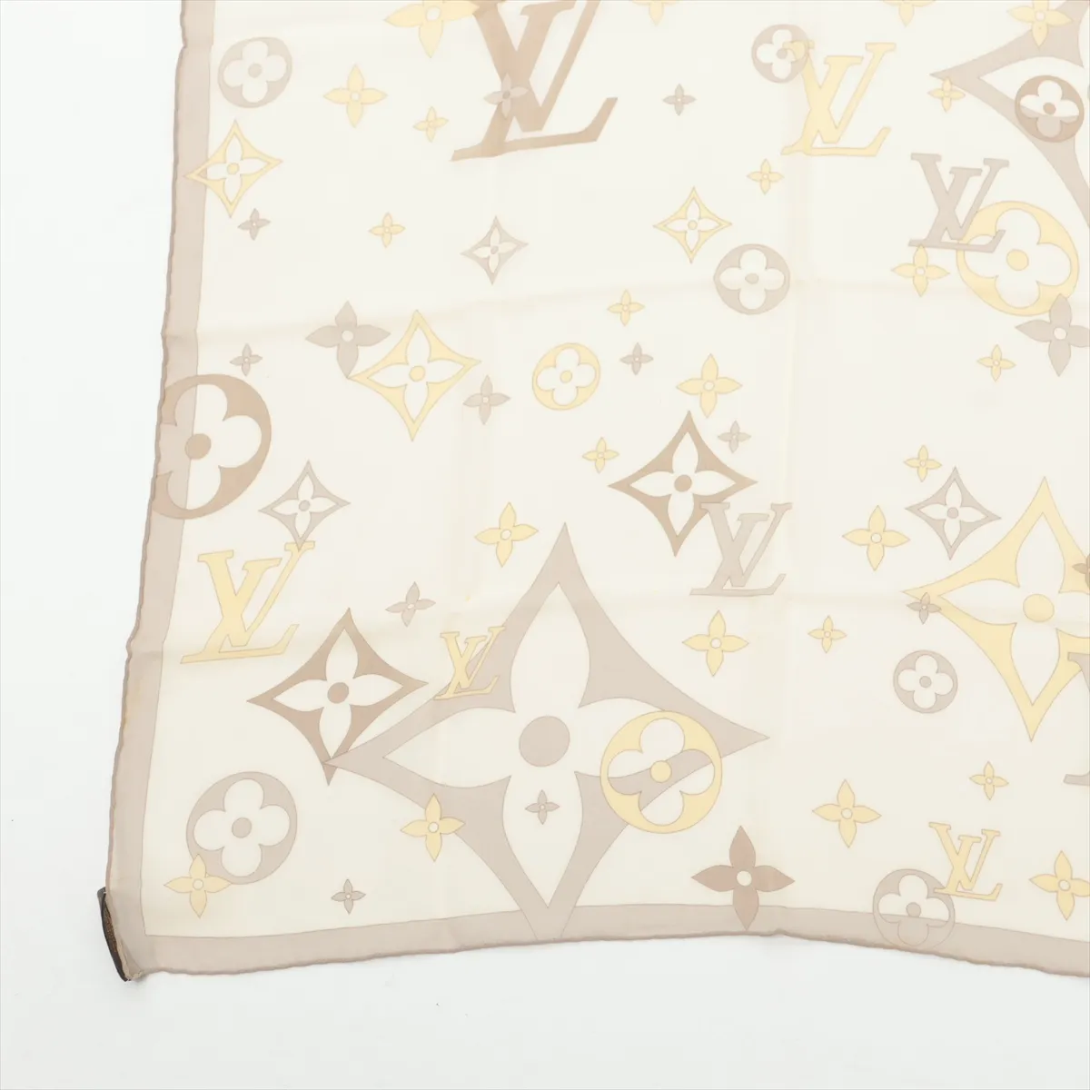 silk scarf, beige, with — view 5