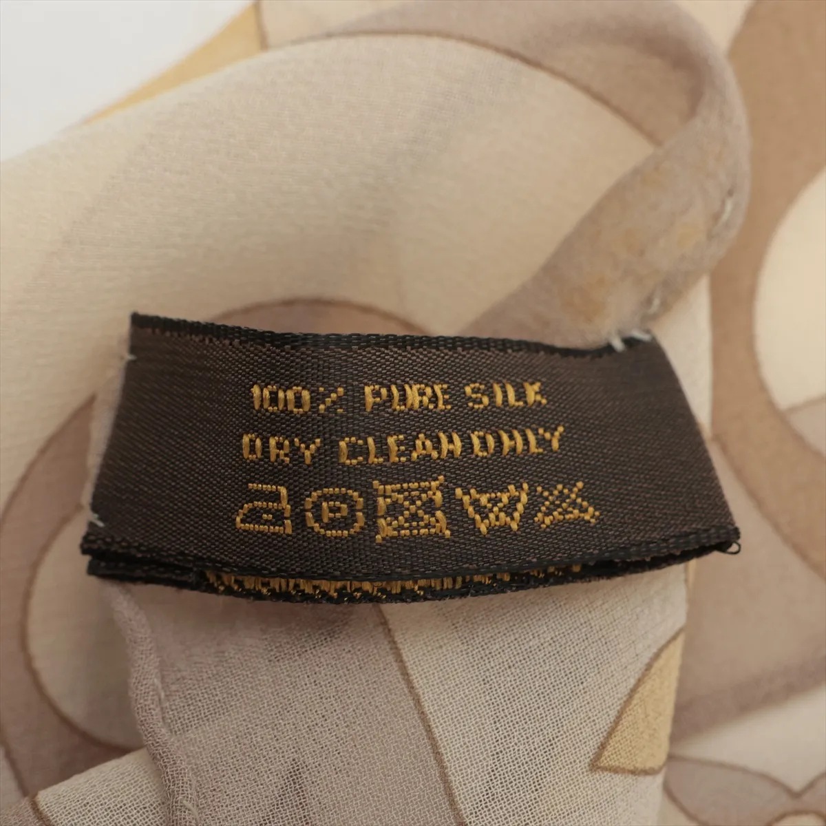 silk scarf, beige, with — view 7