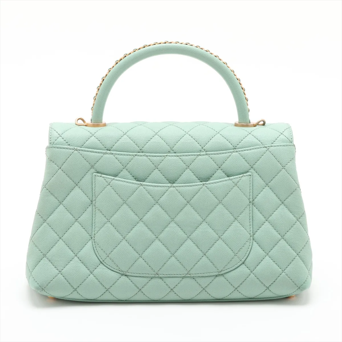 Coco Handle 29 S Caviar Skin 2-Way Handbag, Top Handle, Green, Gold Hardware, LGEA46X5, Random Plate, A92991 — view 2