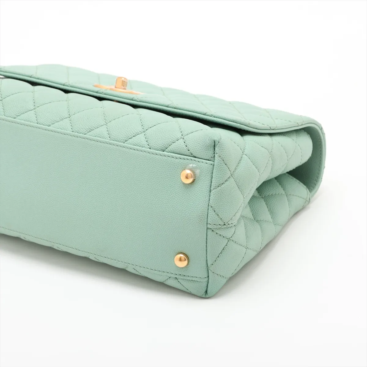 Coco Handle 29 S Caviar Skin 2-Way Handbag, Top Handle, Green, Gold Hardware, LGEA46X5, Random Plate, A92991 — view 3