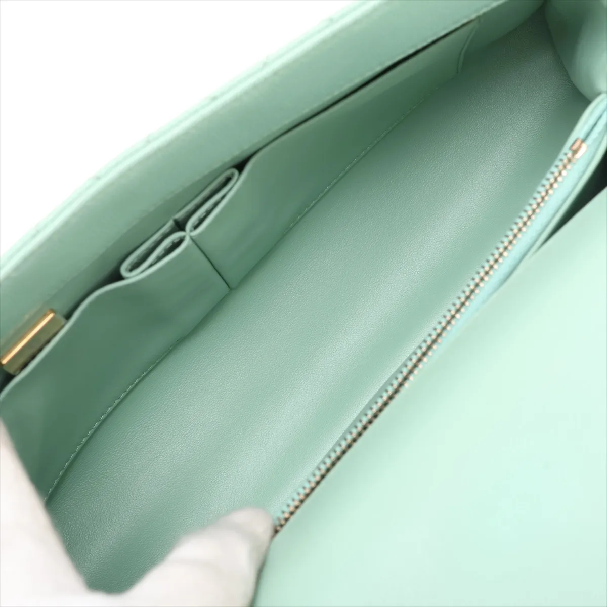 Coco Handle 29 S Caviar Skin 2-Way Handbag, Top Handle, Green, Gold Hardware, LGEA46X5, Random Plate, A92991 — view 8